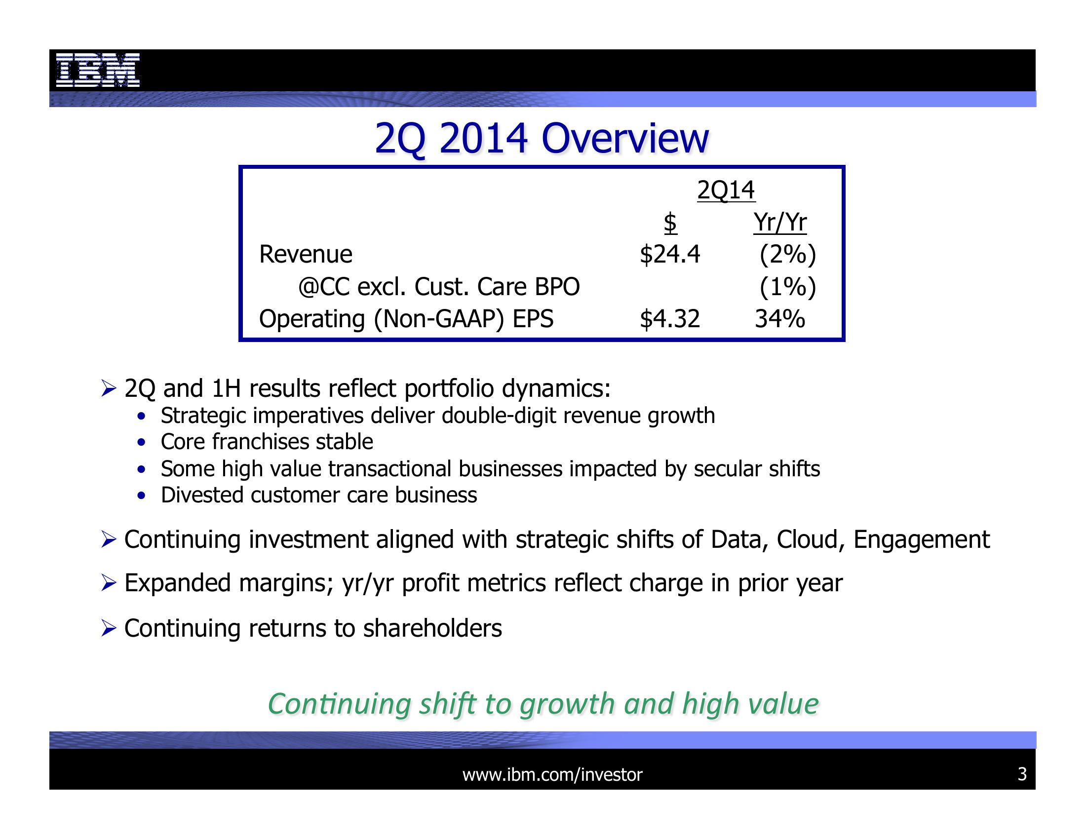 2Q 2014 Earnings Presentation slide image #3