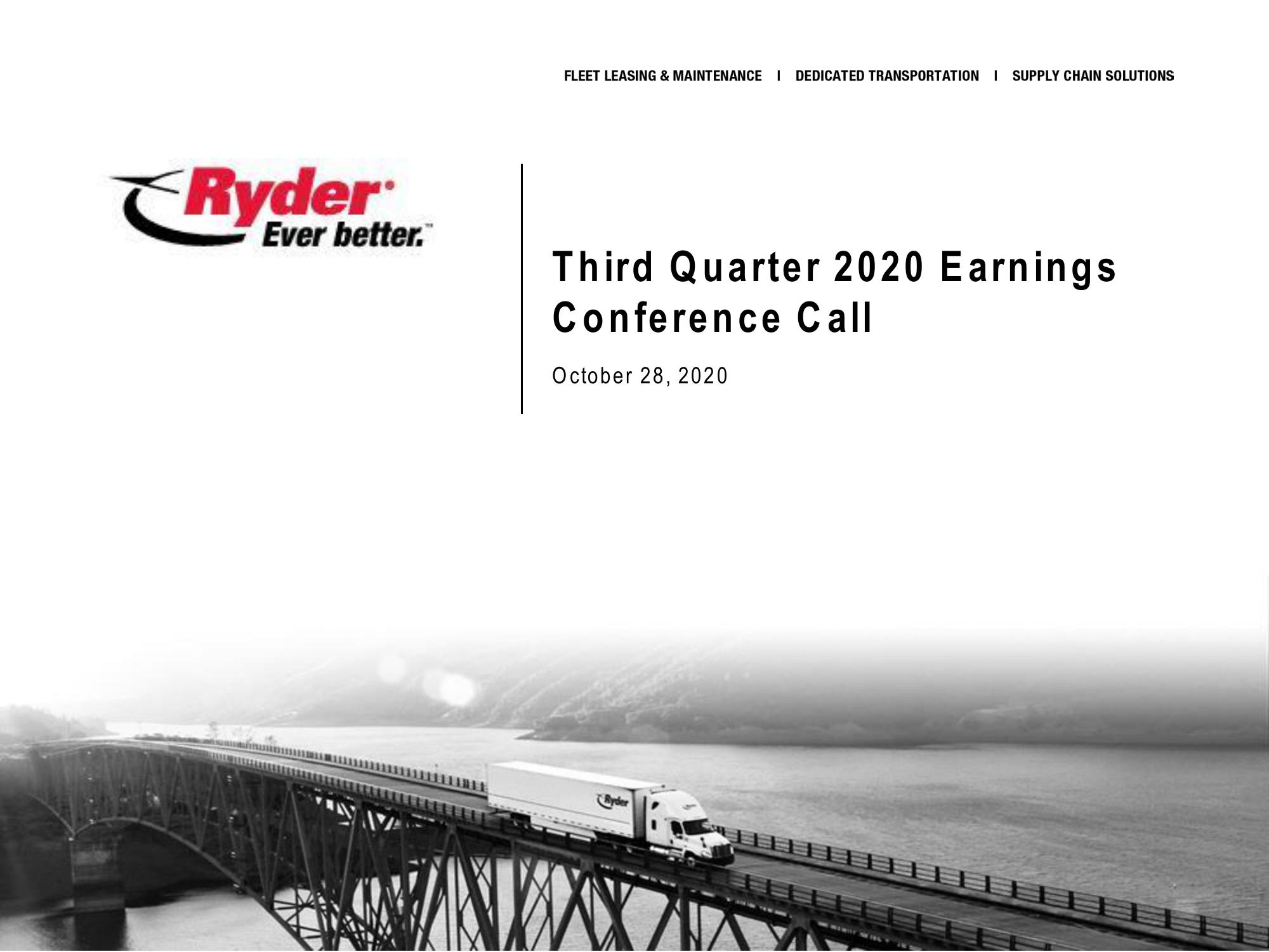 Third Quarter 2020 Earnings Conference Call image