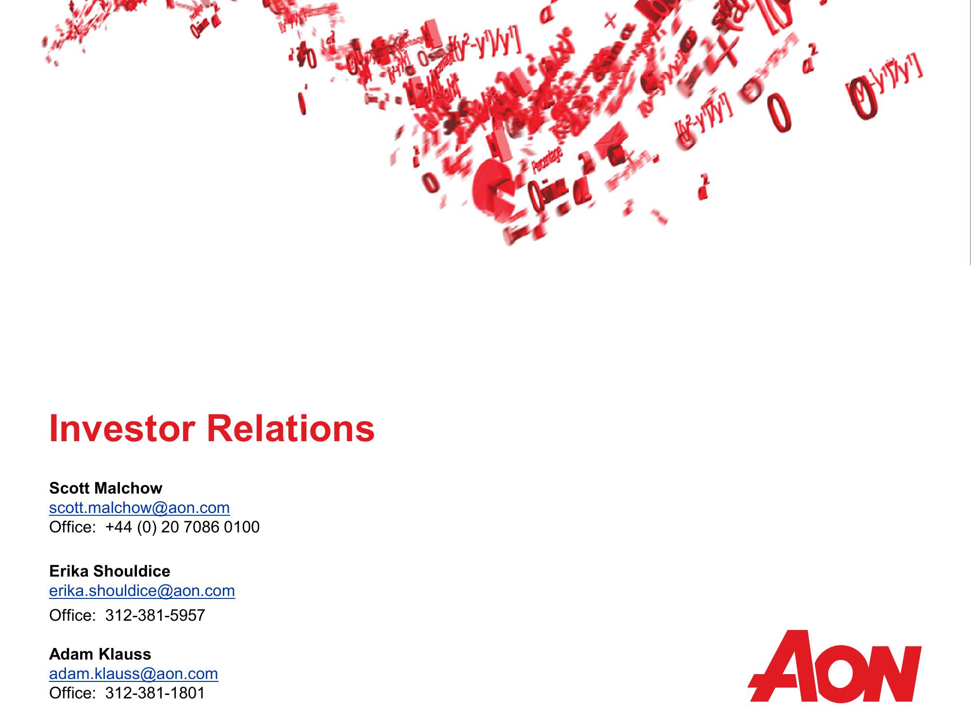 Aon Plc Second Quarter 2017 Results slide image #29