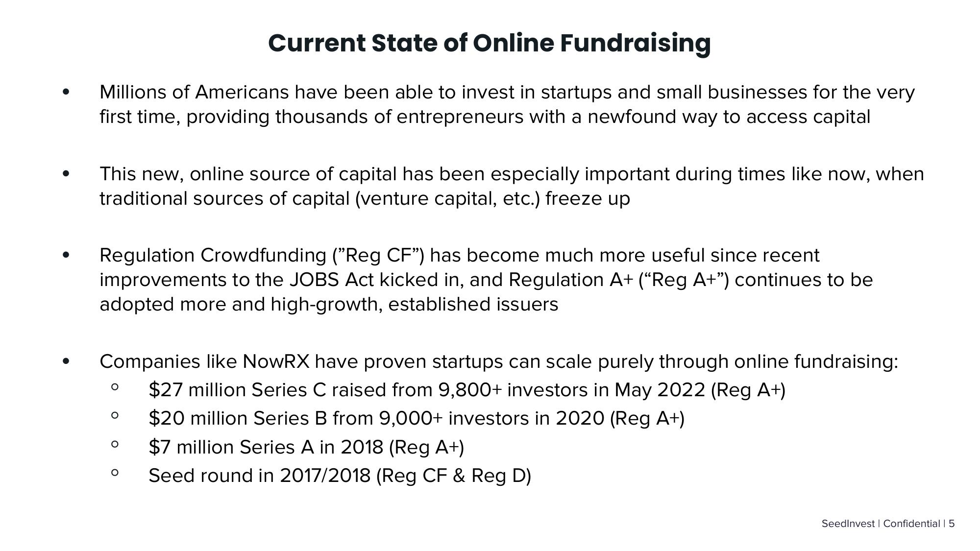 SeedInvest SEC Small Business Capital Formation Advisory Committee Presentation slide image #5