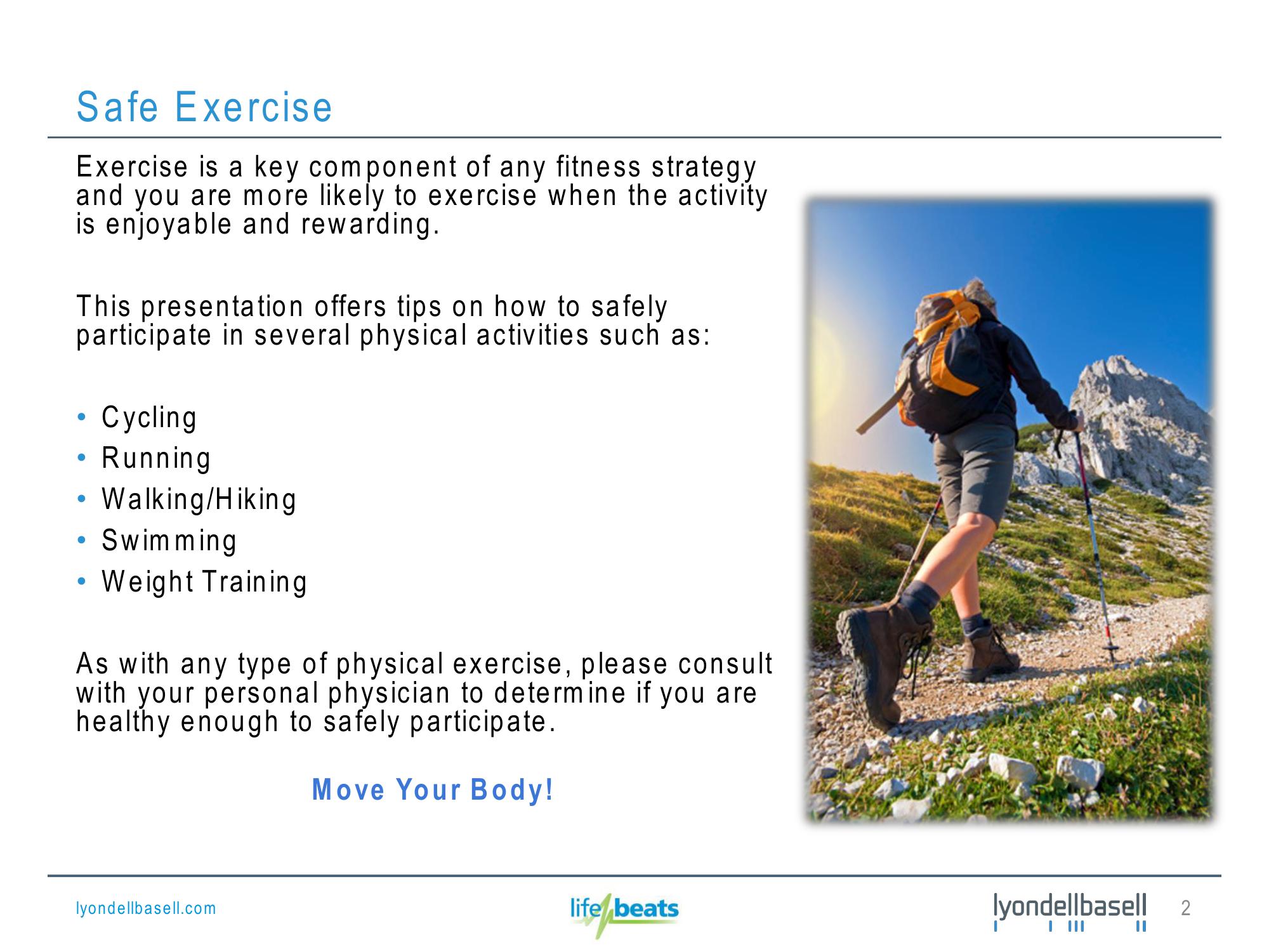 Exercise Safety slide image #2