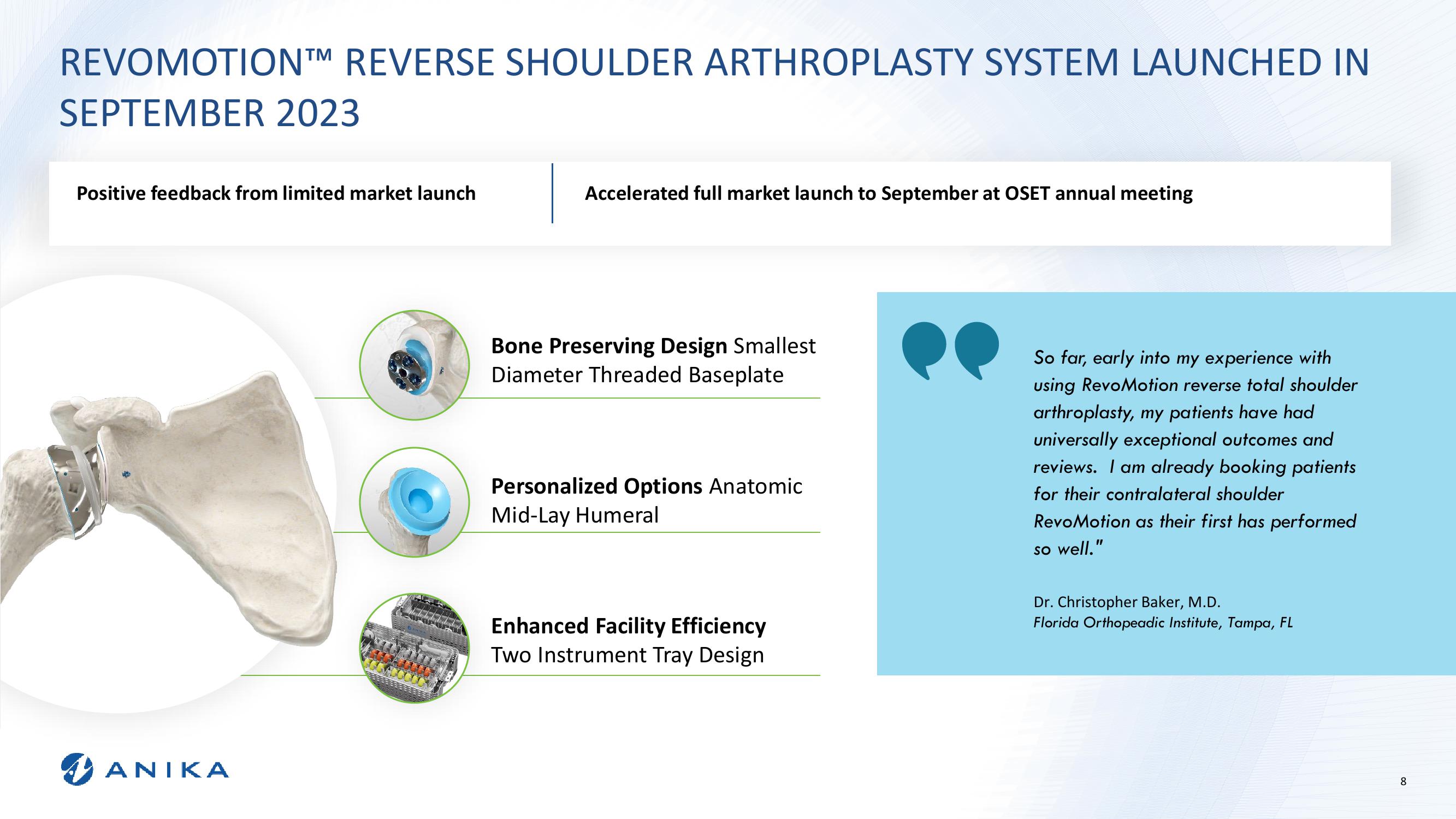 Stephens Annual Investor Conference Anika Therapeutics Overview slide image #8