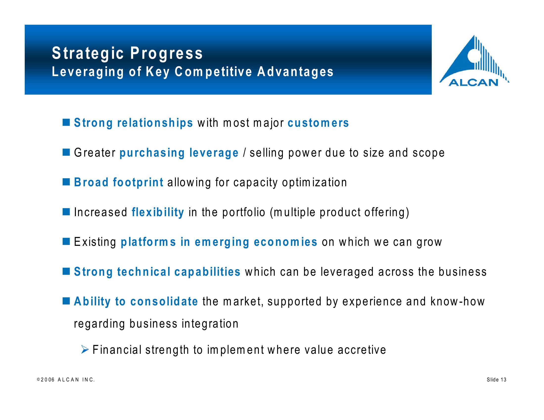 Alcan Investor Workshop slide image #13