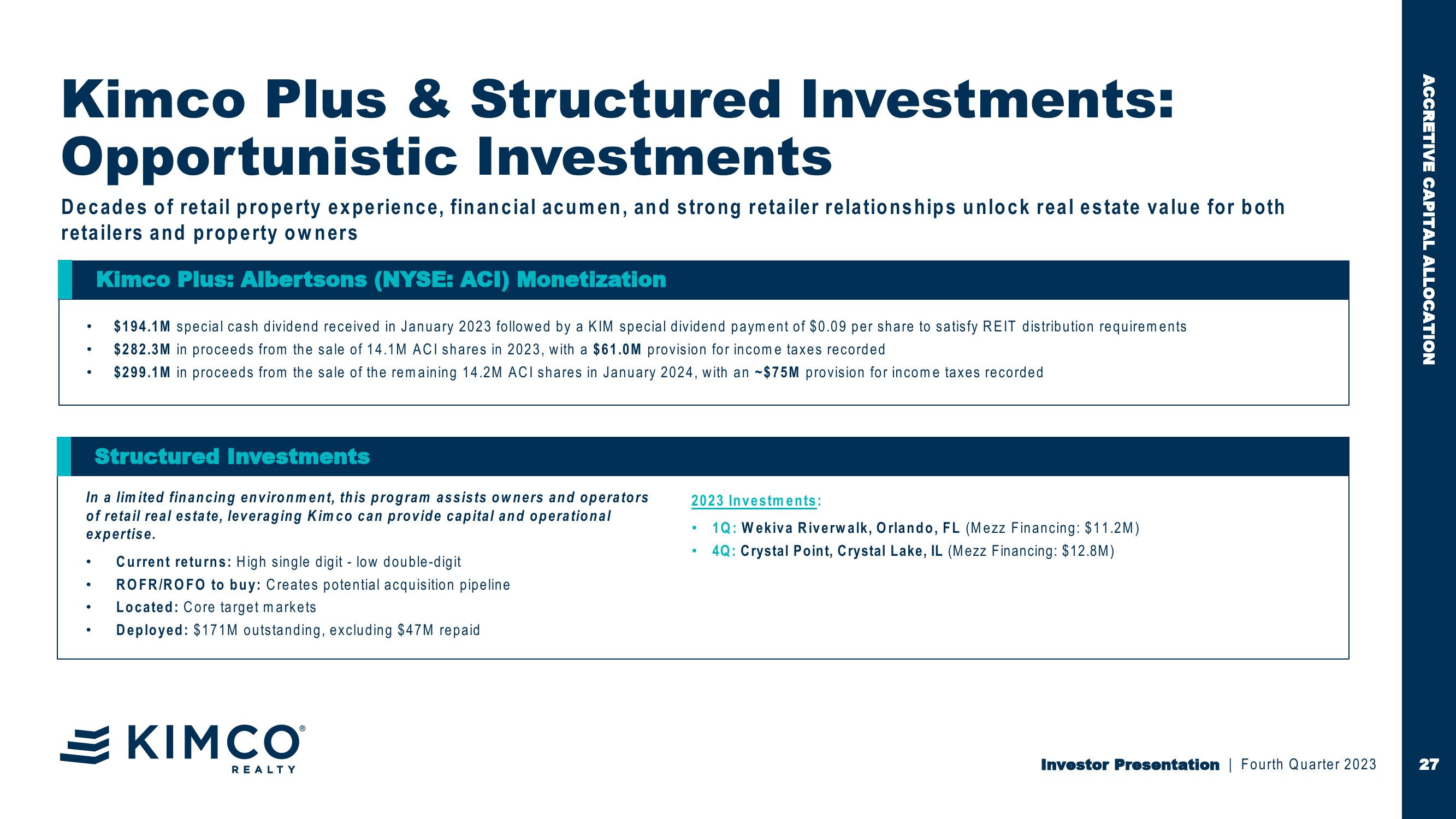 Kimco Realty Investor Presentation slide image #27