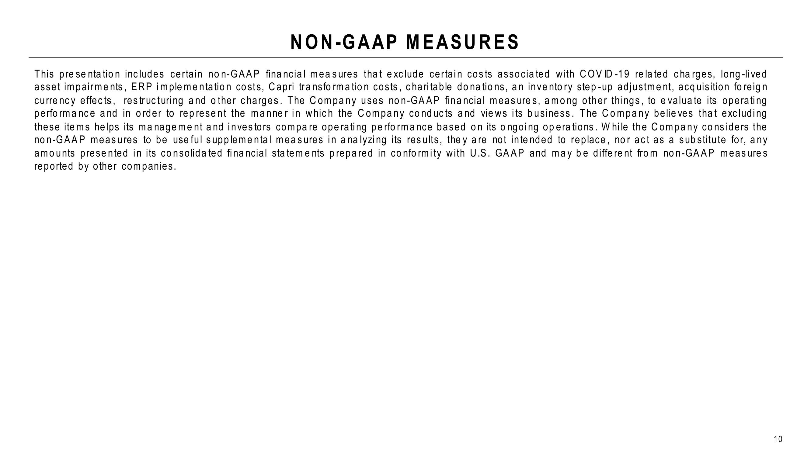 Capri Holdings Results Presentation Deck slide image #10