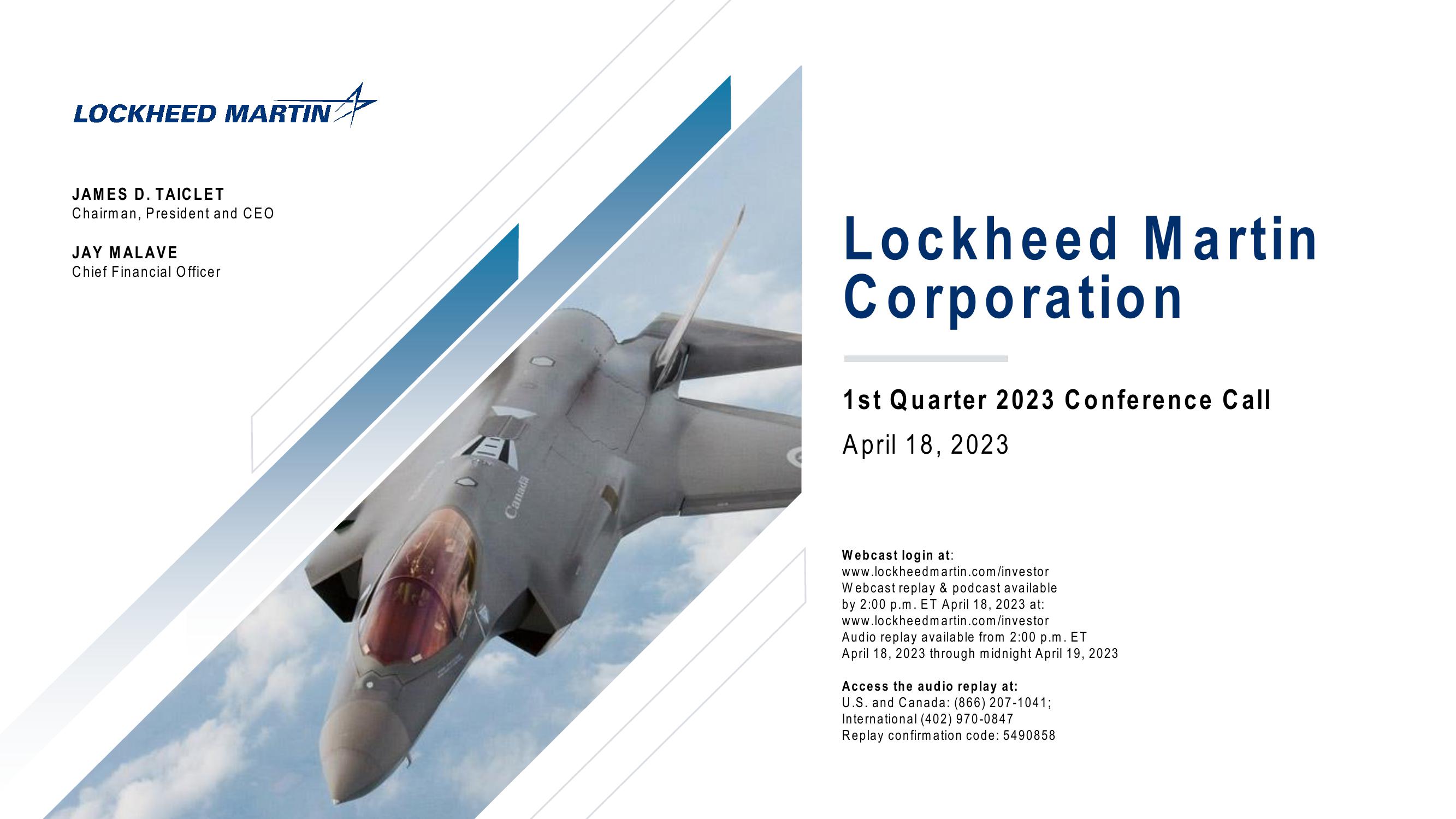 Lockheed Martin Corporation 1st Quarter 2023 Conference Call image