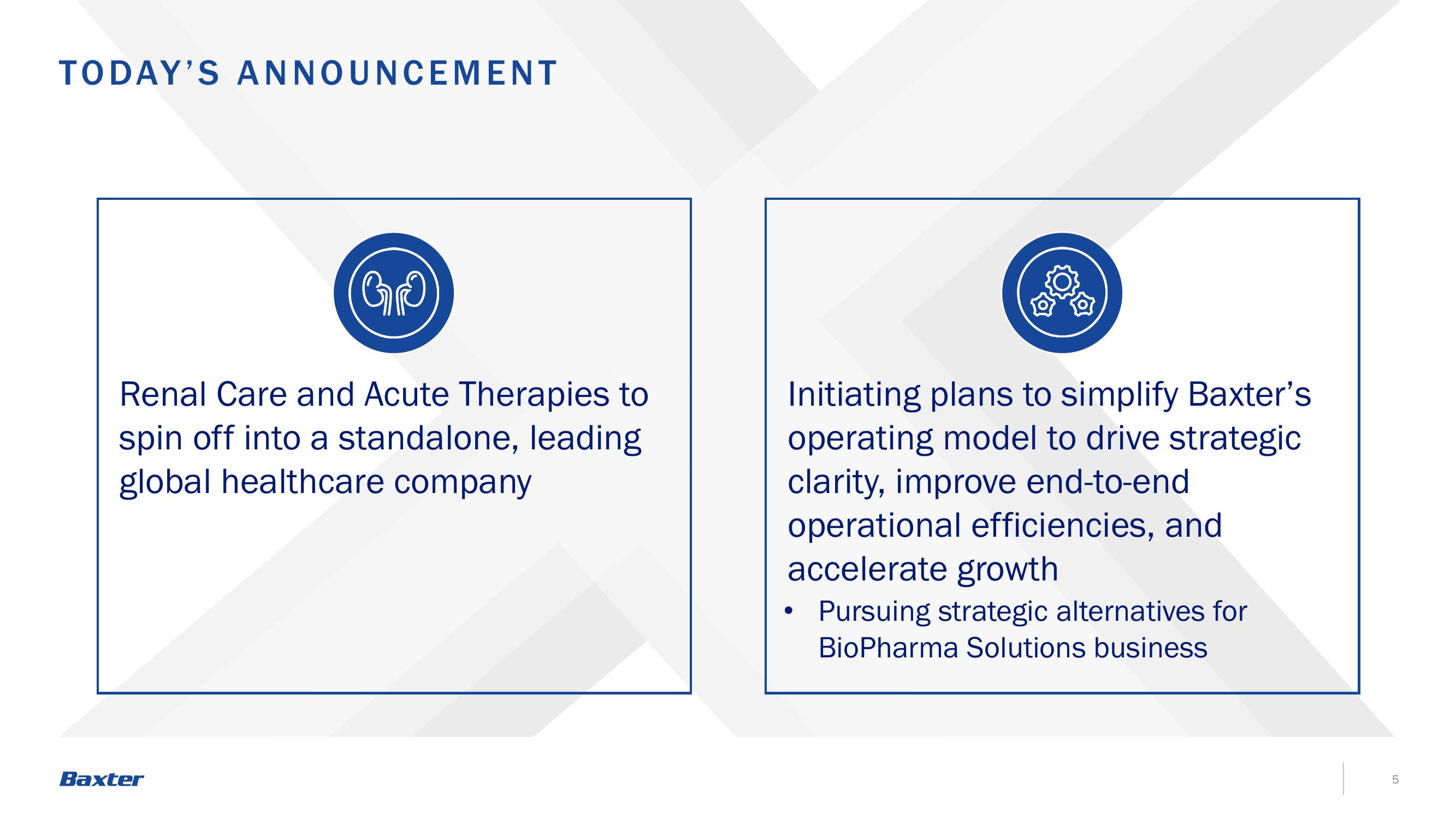 Baxter Investor Announcement slide image #5