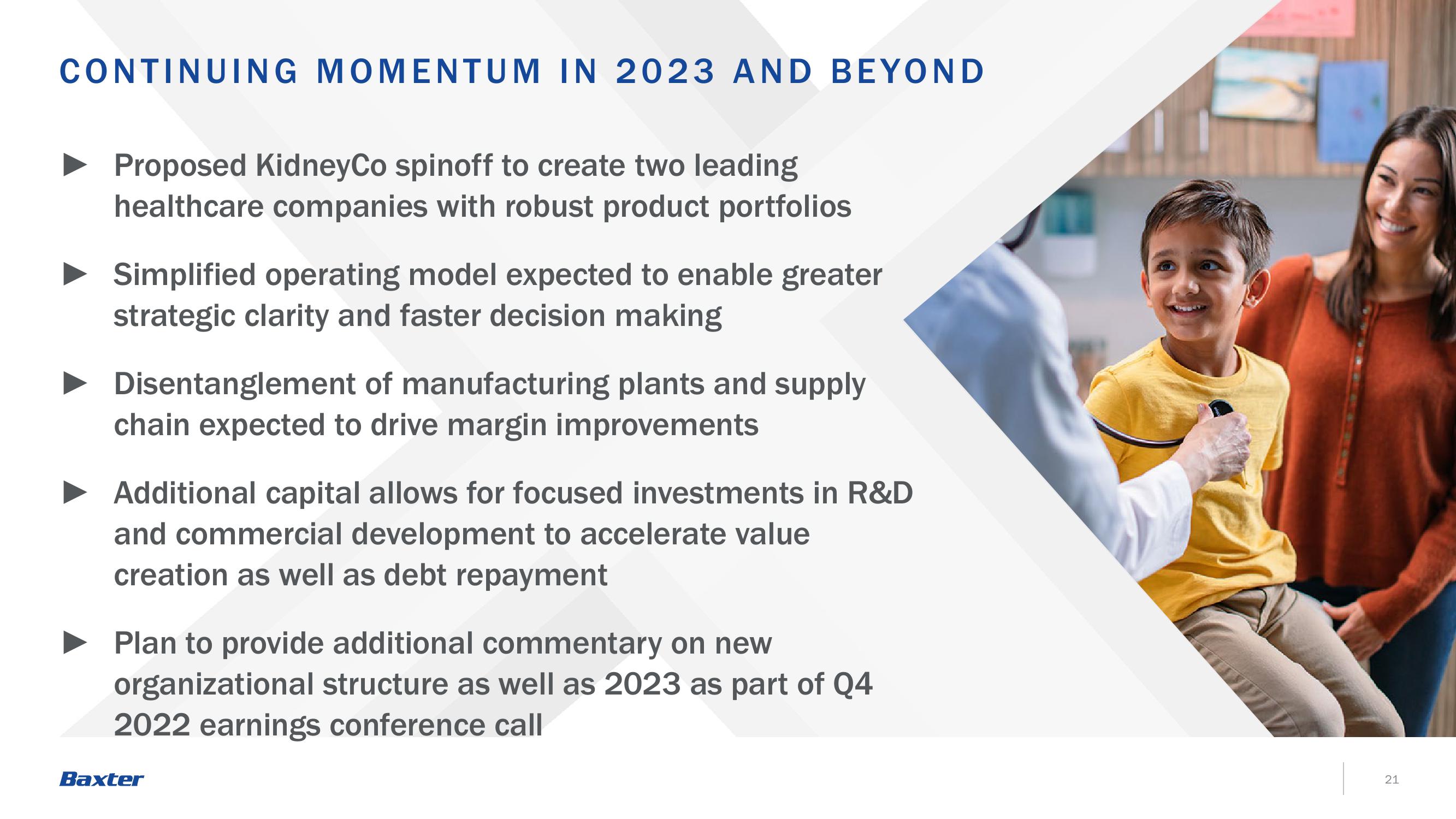 Baxter Investor Announcement slide image #21