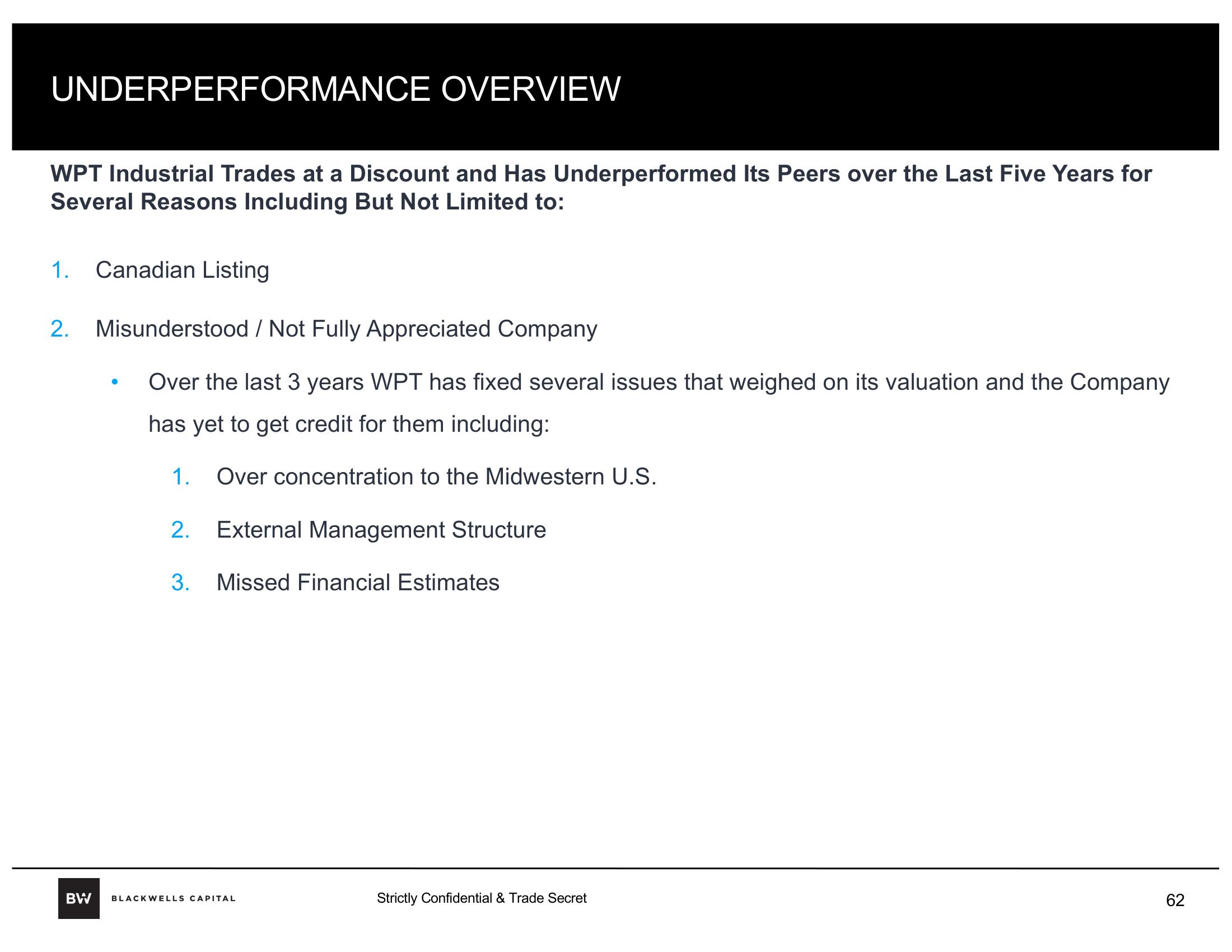 Blackwells Capital Activist Presentation Deck slide image #62