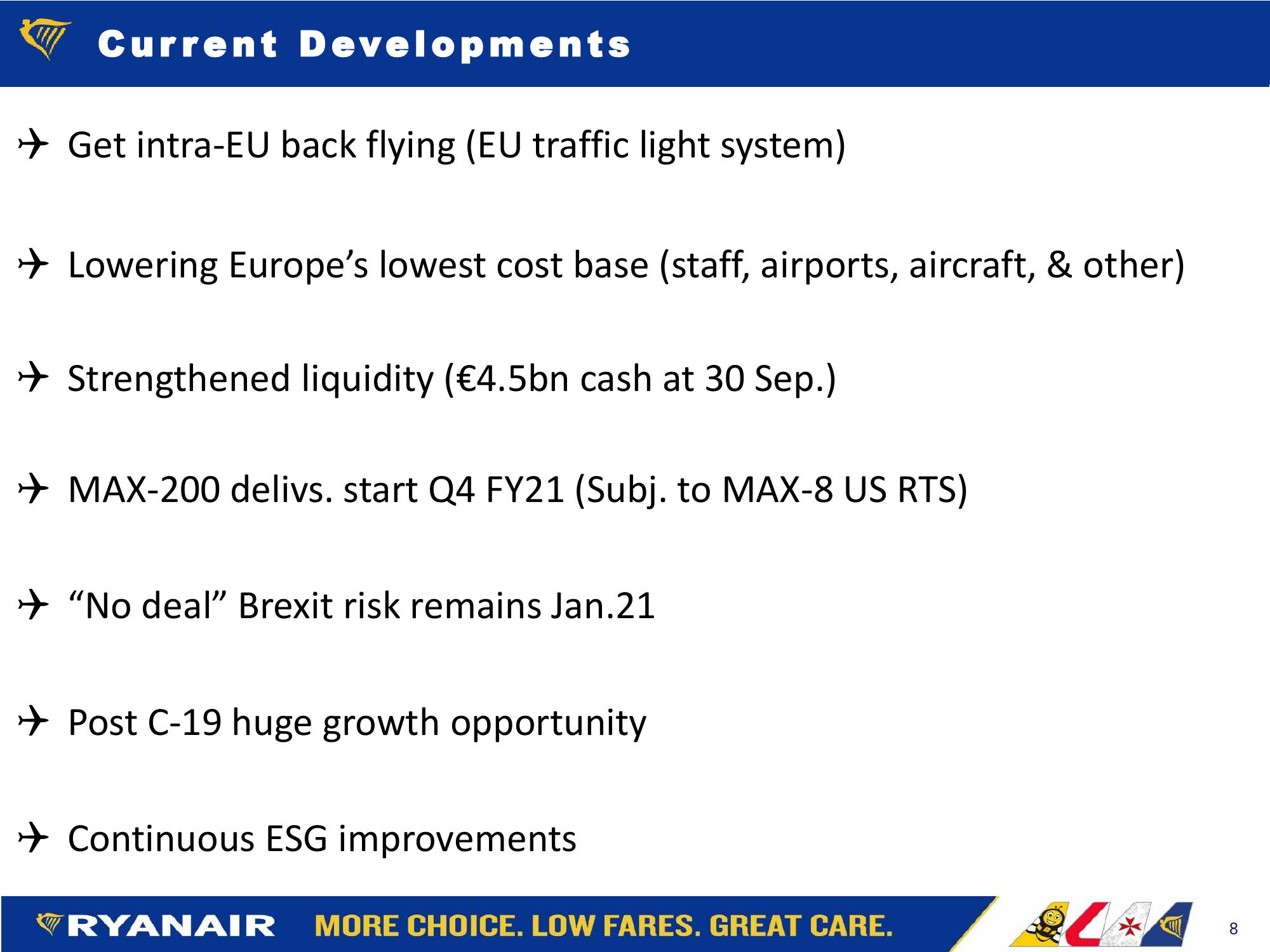  Ryanair Fy21: H1 Results Company Presentation slide image #8