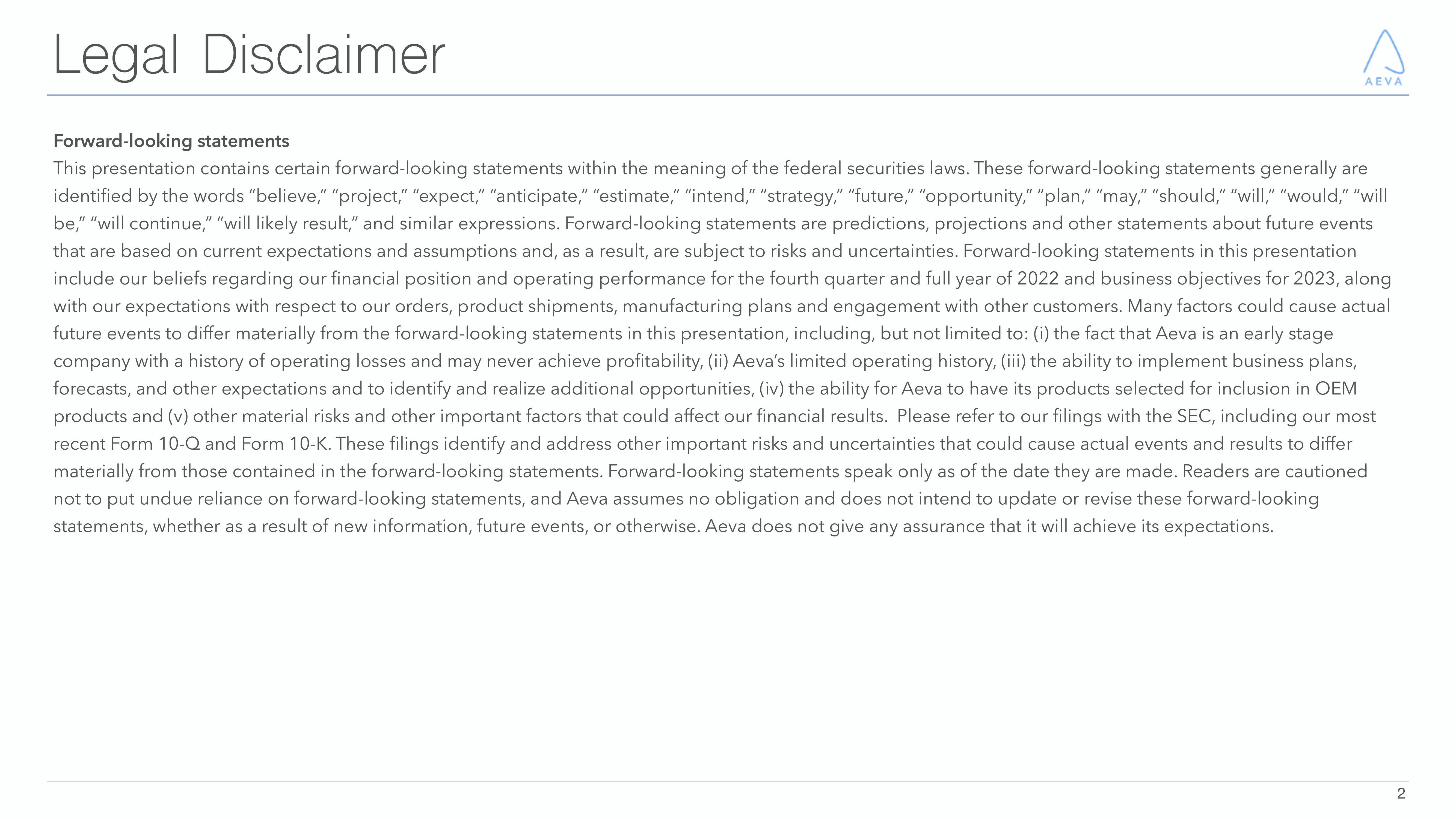Aeva Results Presentation Deck slide image #2