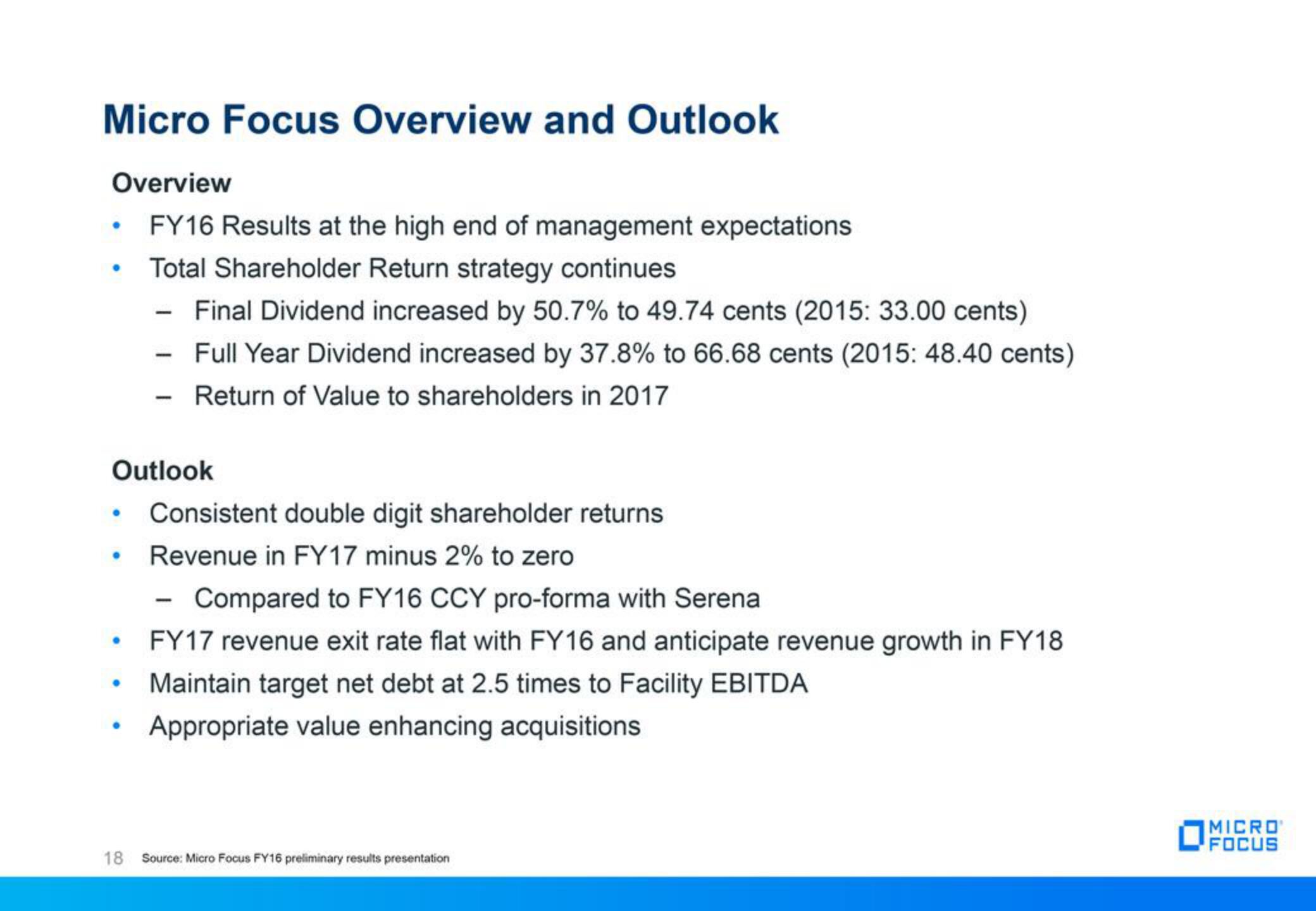 Micro Focus Fixed Income Presentation Deck slide image #18