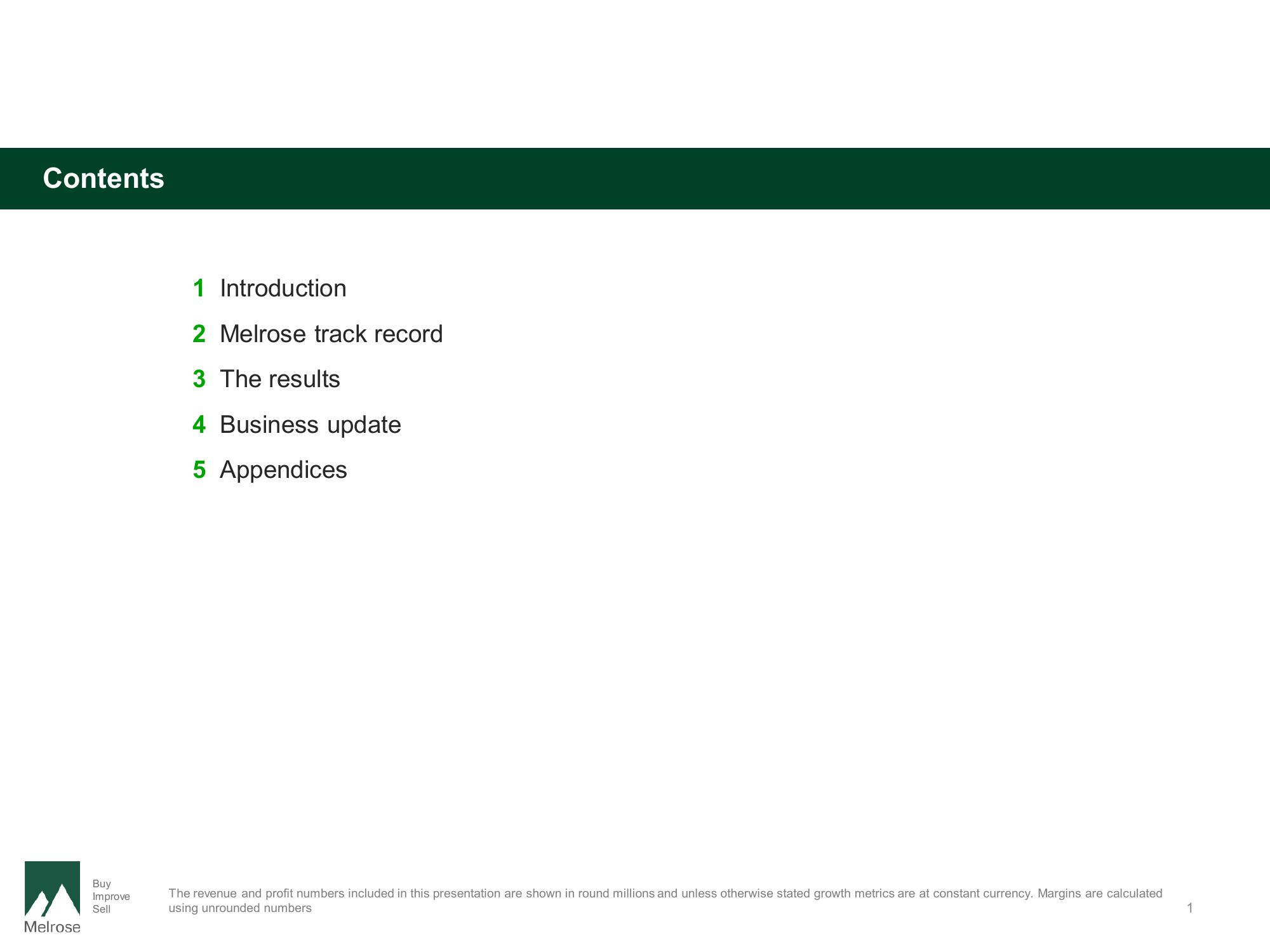 Melrose Results Presentation Deck slide image #2