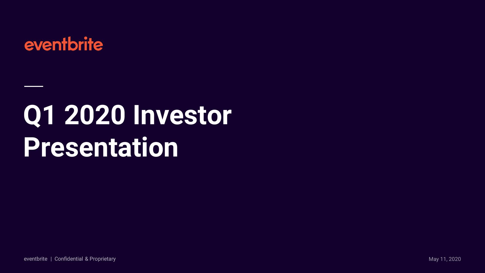 Q1 2020 Investor Presentation image