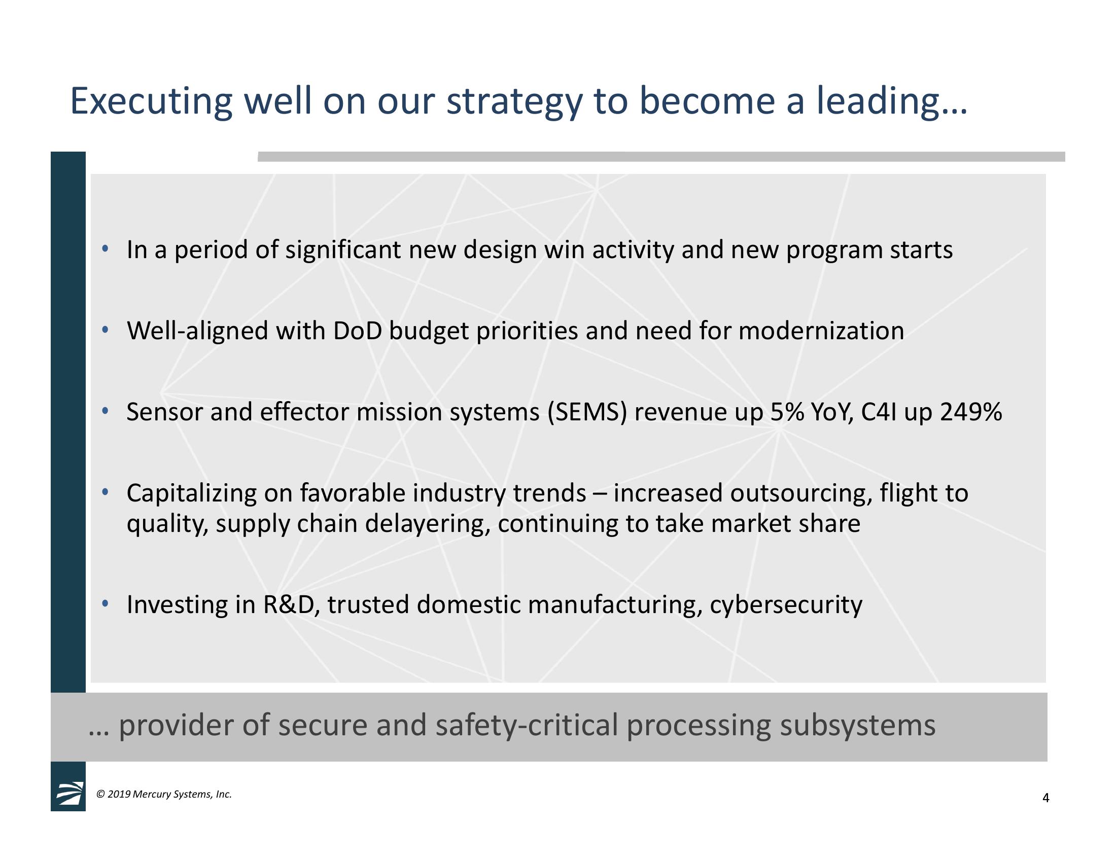 2nd Quarter Fiscal Year 2019 Financial Results & GECO Avionics, LLC Acquisition Overview slide image #4