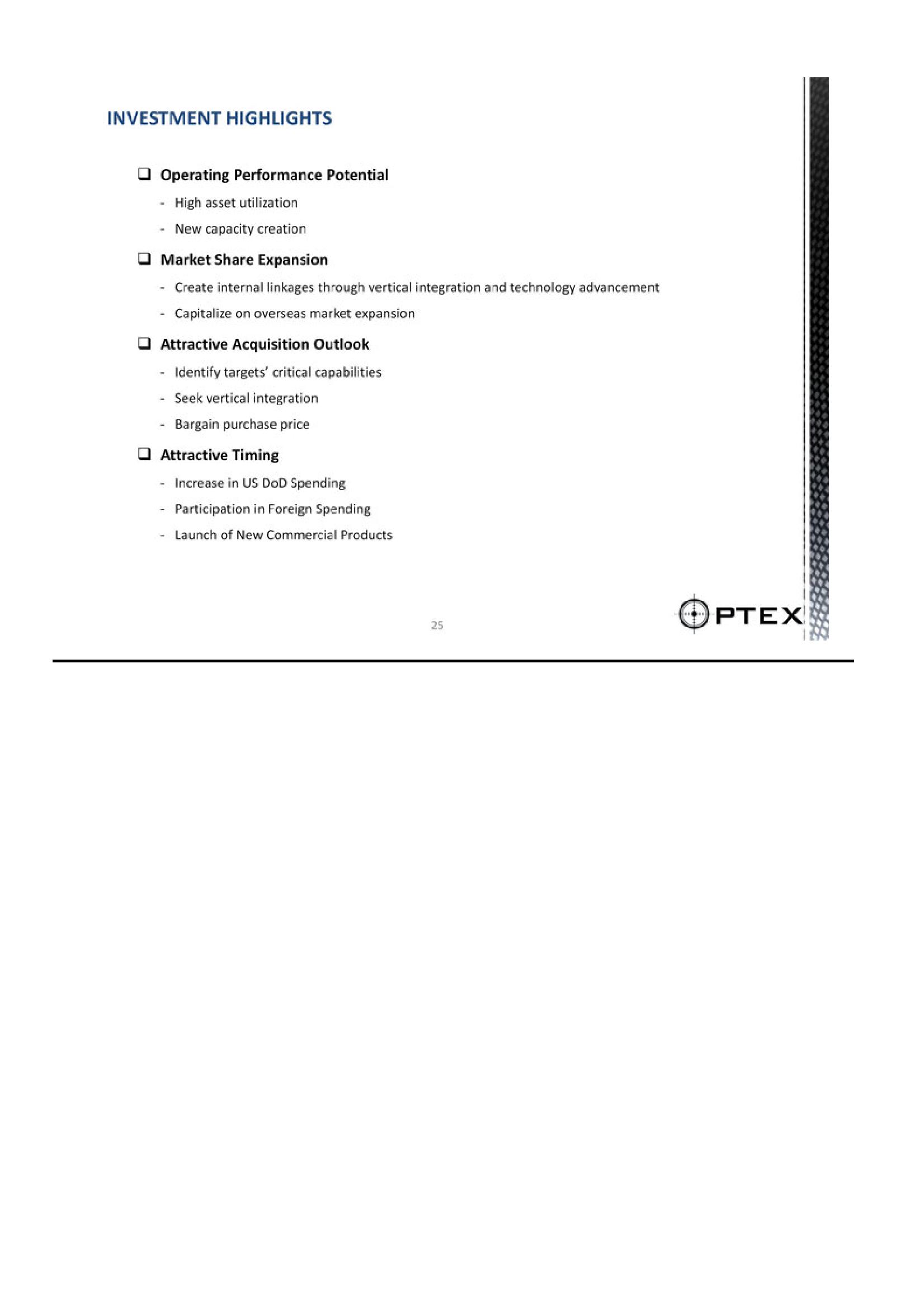 Optex Systems Holdings Investment Overview slide image #25