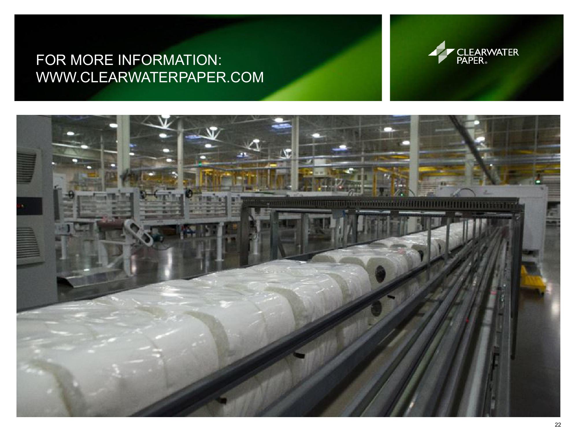 Clearwater Paper Corporation Fourth Quarter and Full Year 2019 Supplemental Information slide image #22