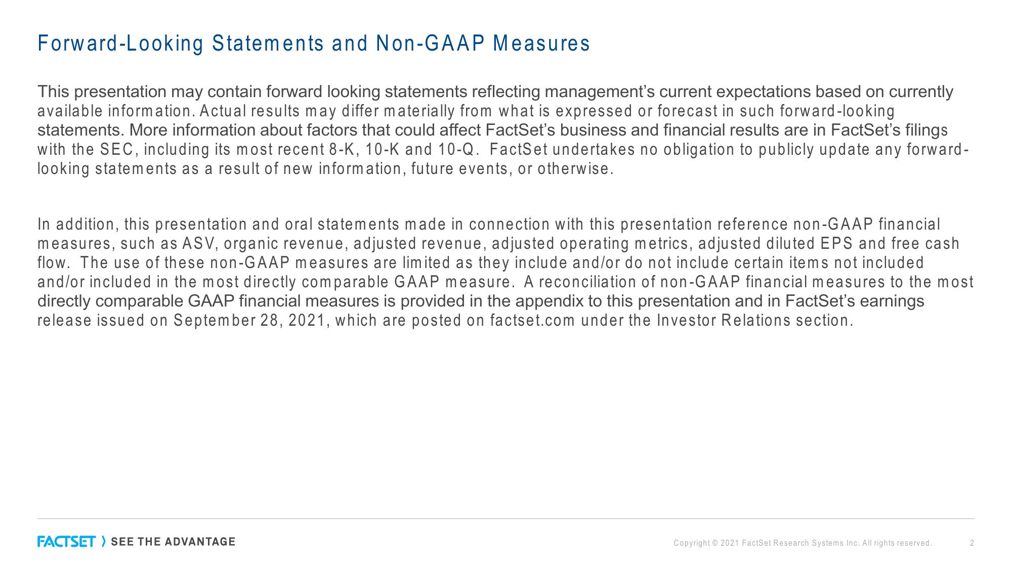 Factset Results Presentation Deck slide image