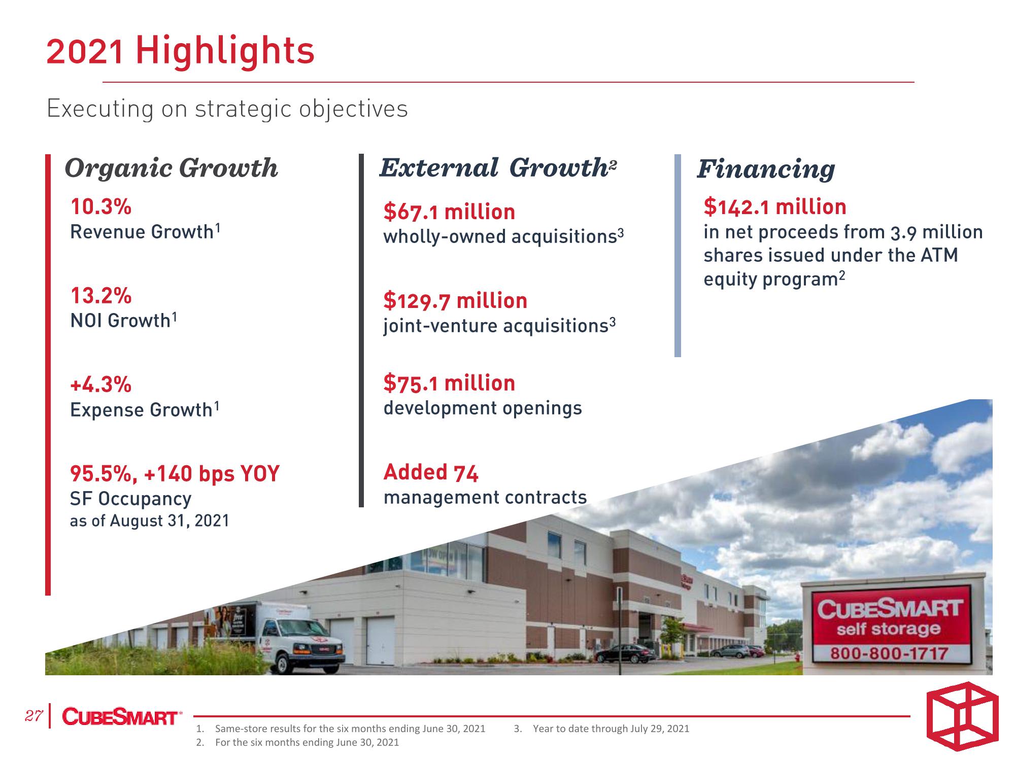 CubeSmart Investor Presentation Deck slide image #27