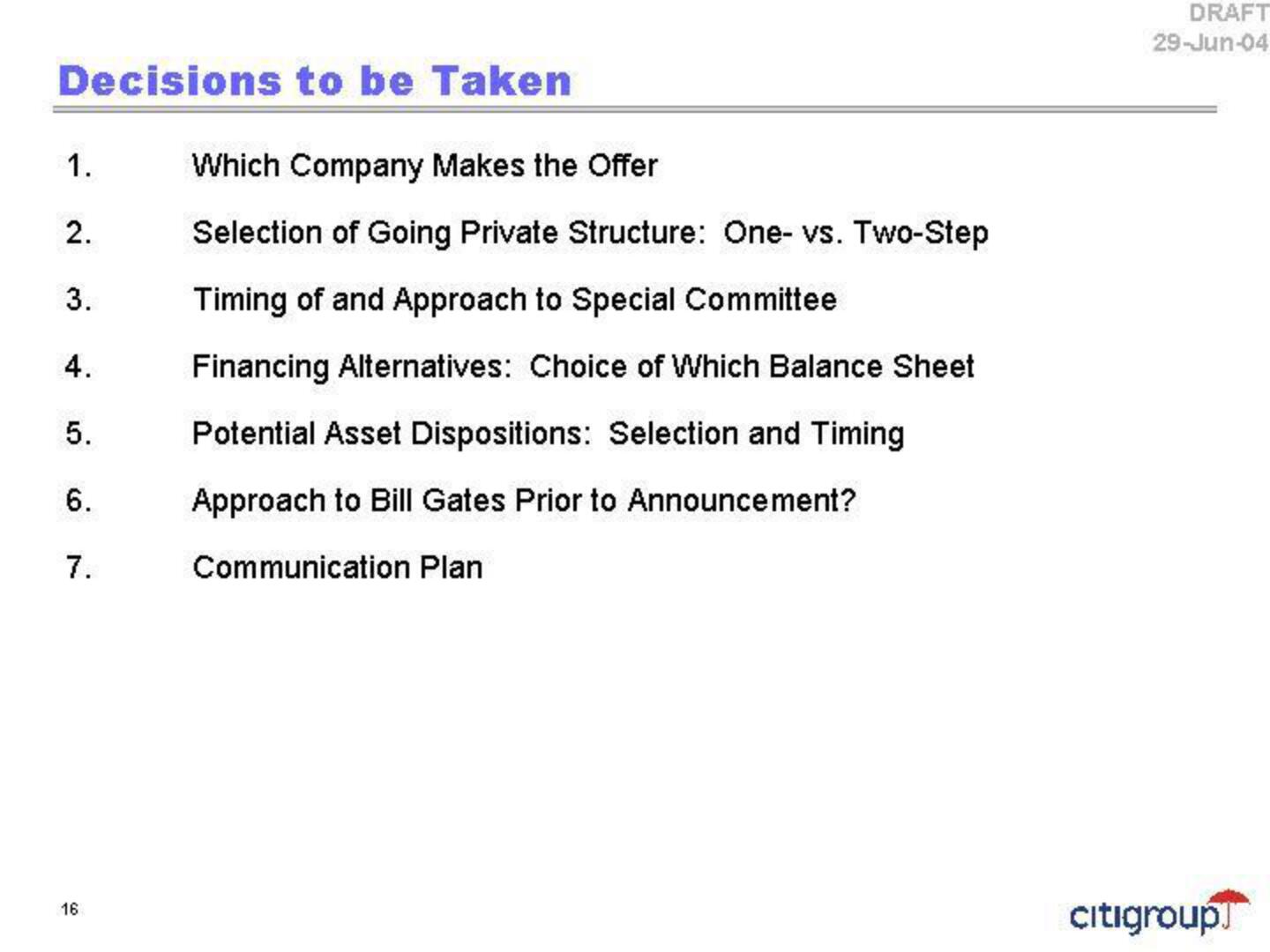 Citi Investment Banking Pitch Book slide image #19