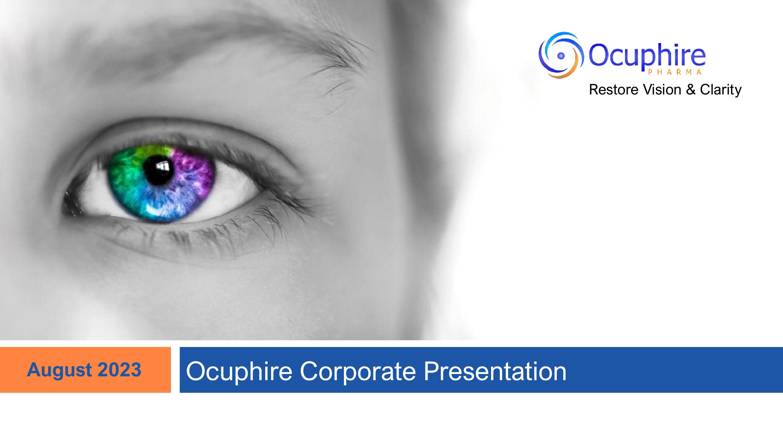 Ocuphire Pharma Investor Presentation Deck image