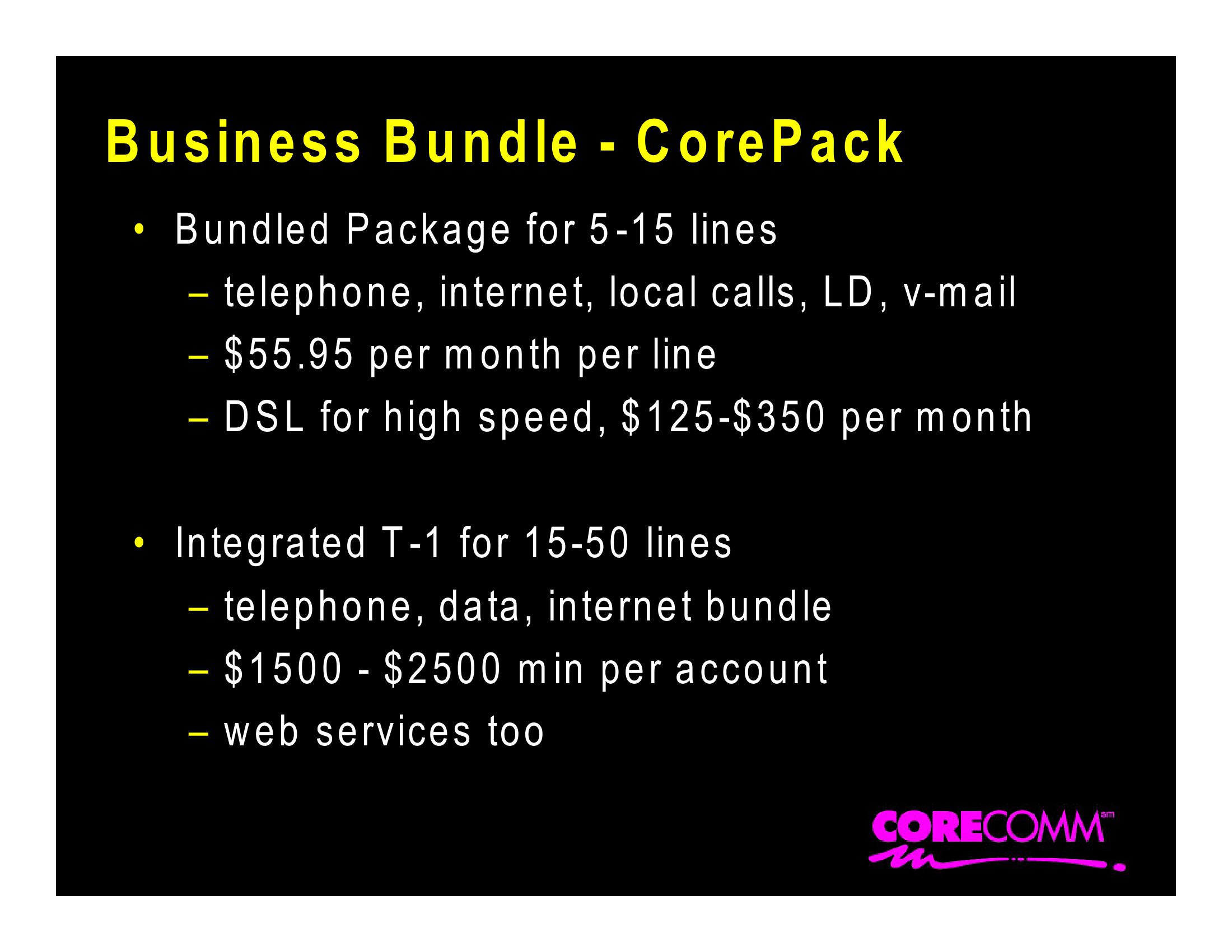 Corecomm Company Presentation slide image #13