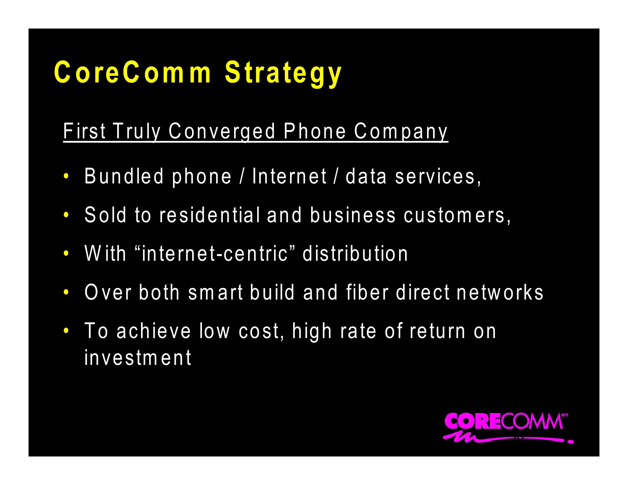 Corecomm Company Presentation slide image #2