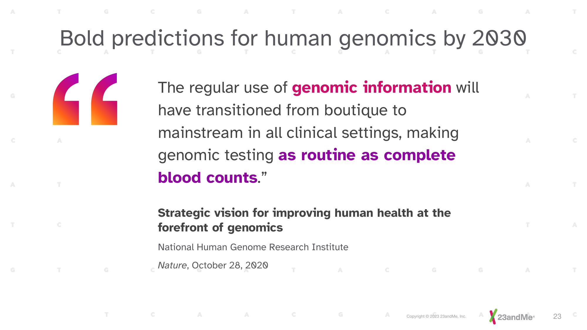 23andMe Investor Presentation Deck slide image #23