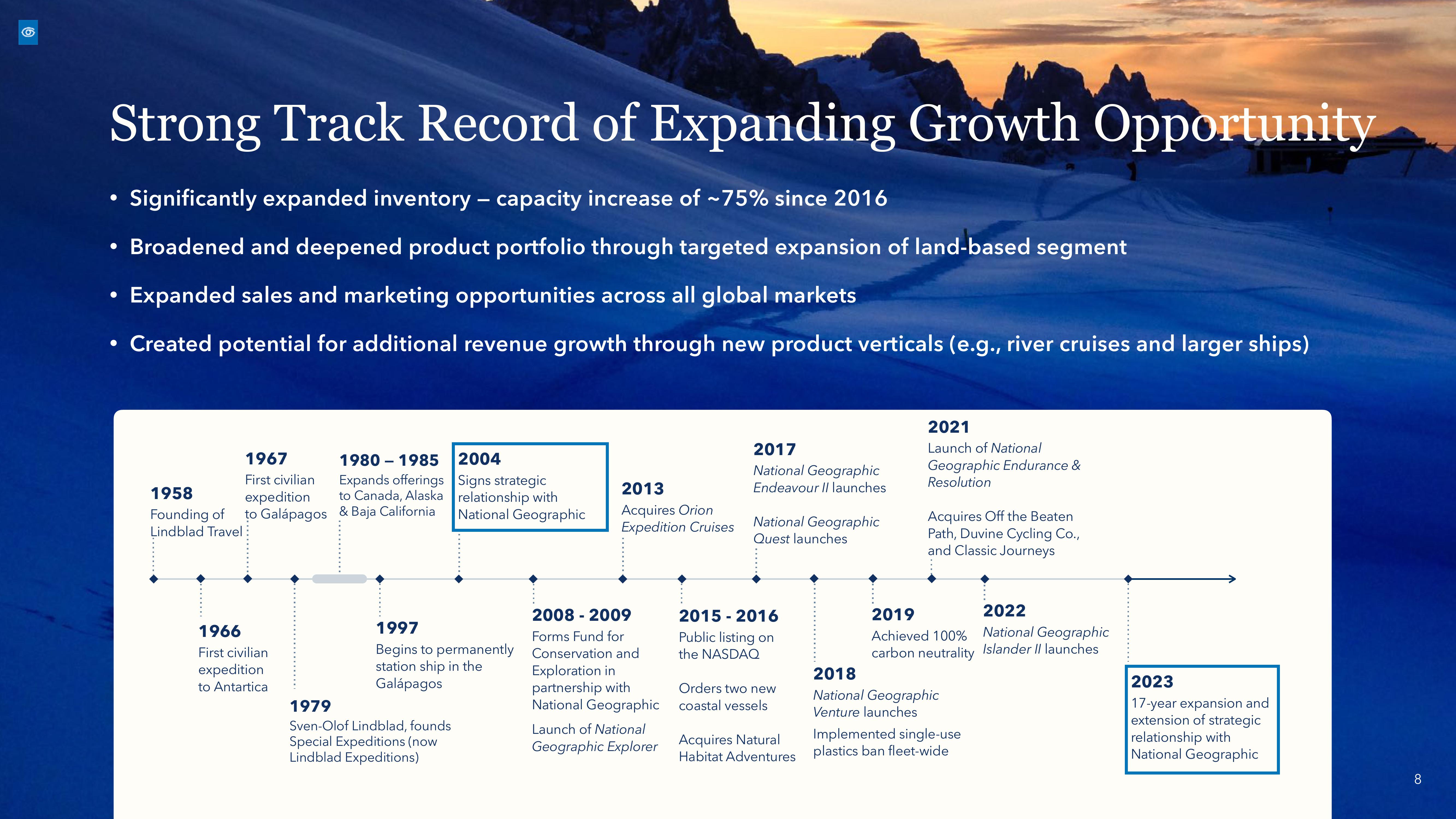 Lindblad Investor Presentation Deck slide image #8