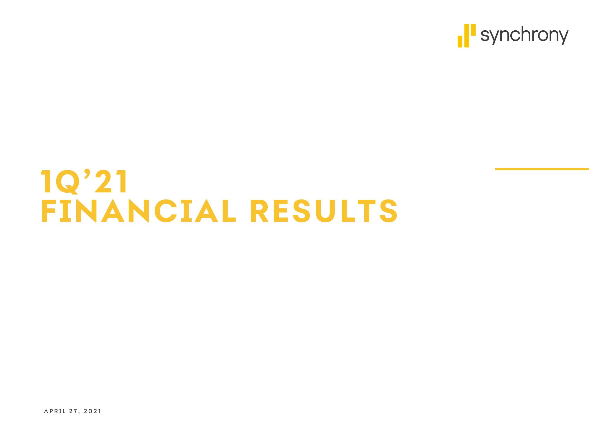 Synchrony Financial Results Presentation Deck image