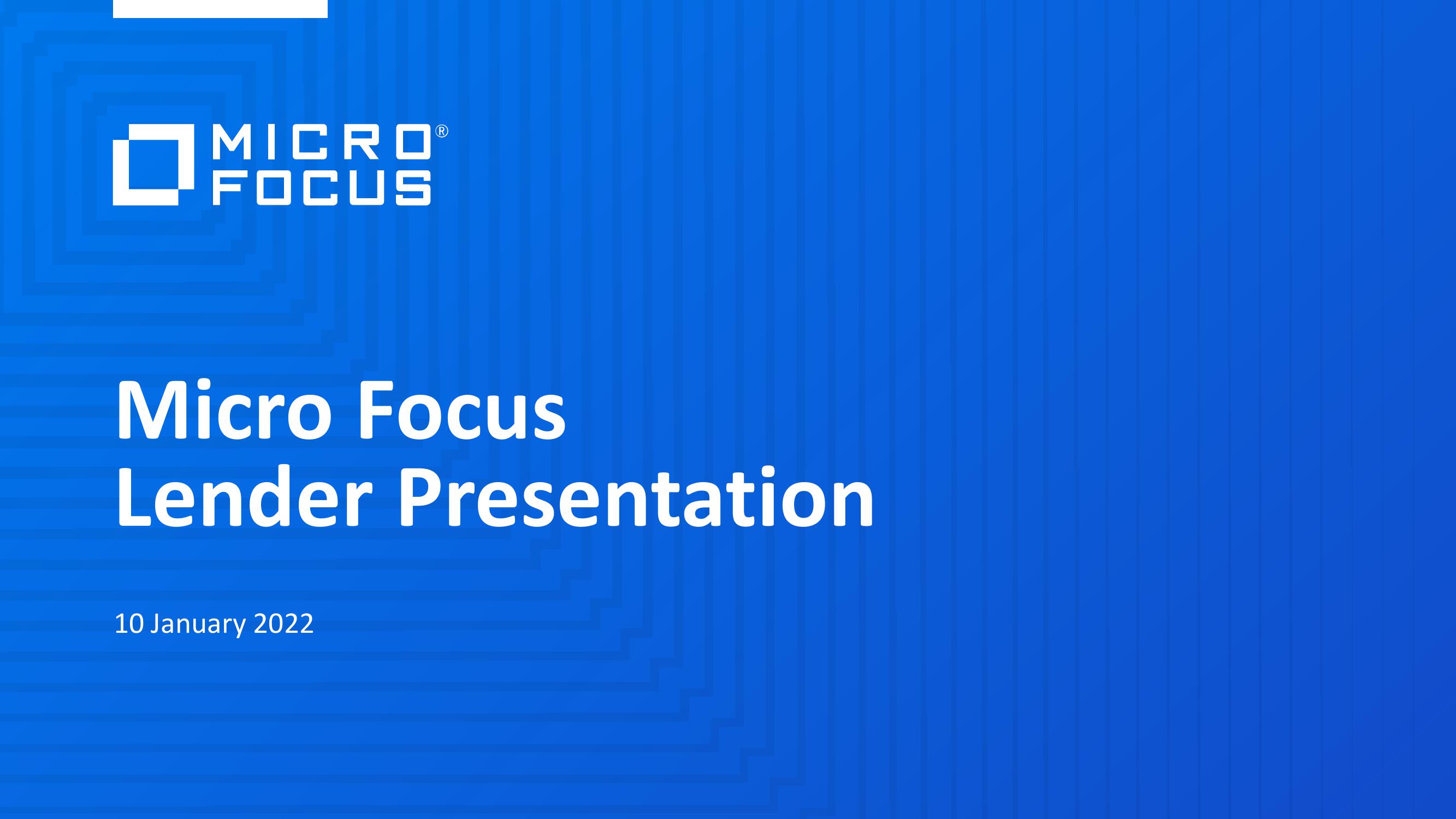 Micro Focus Credit Presentation Deck image