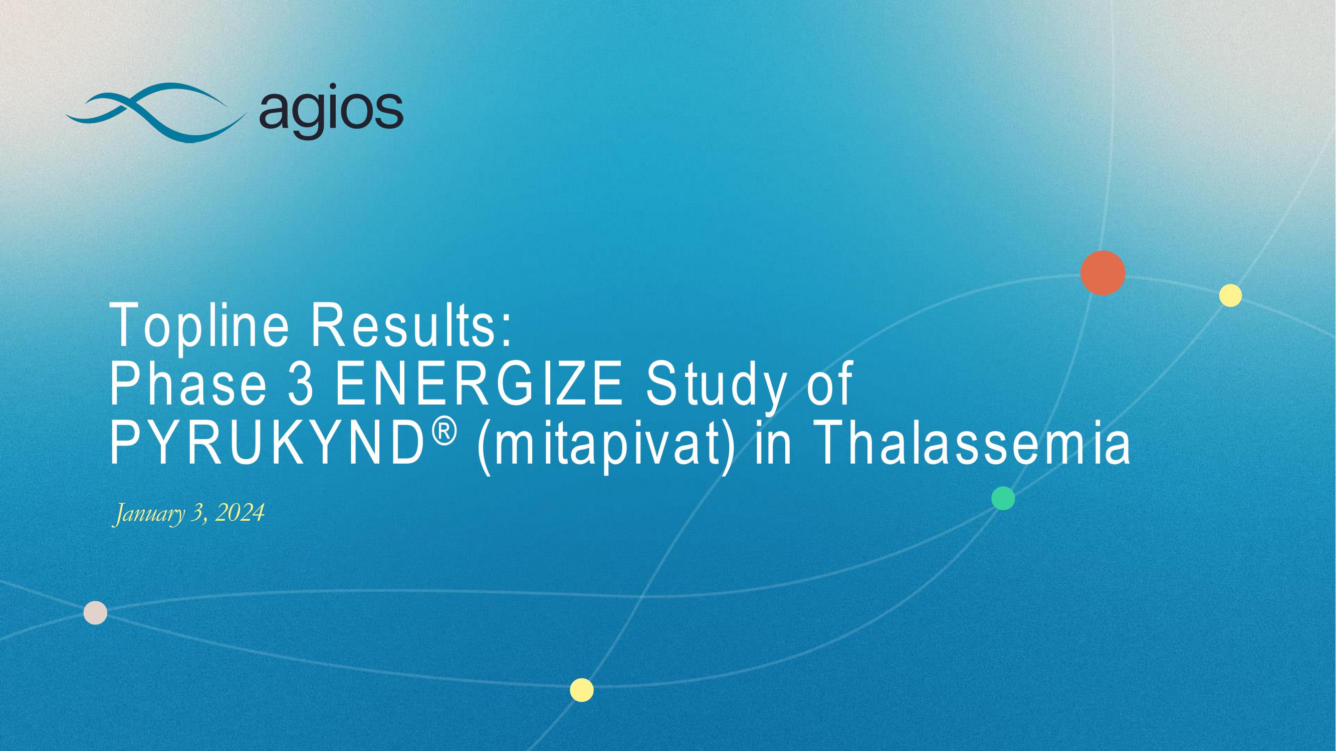 Topline Results: Phase 3 Energize Study of Pyrukynd in Thalassemia image