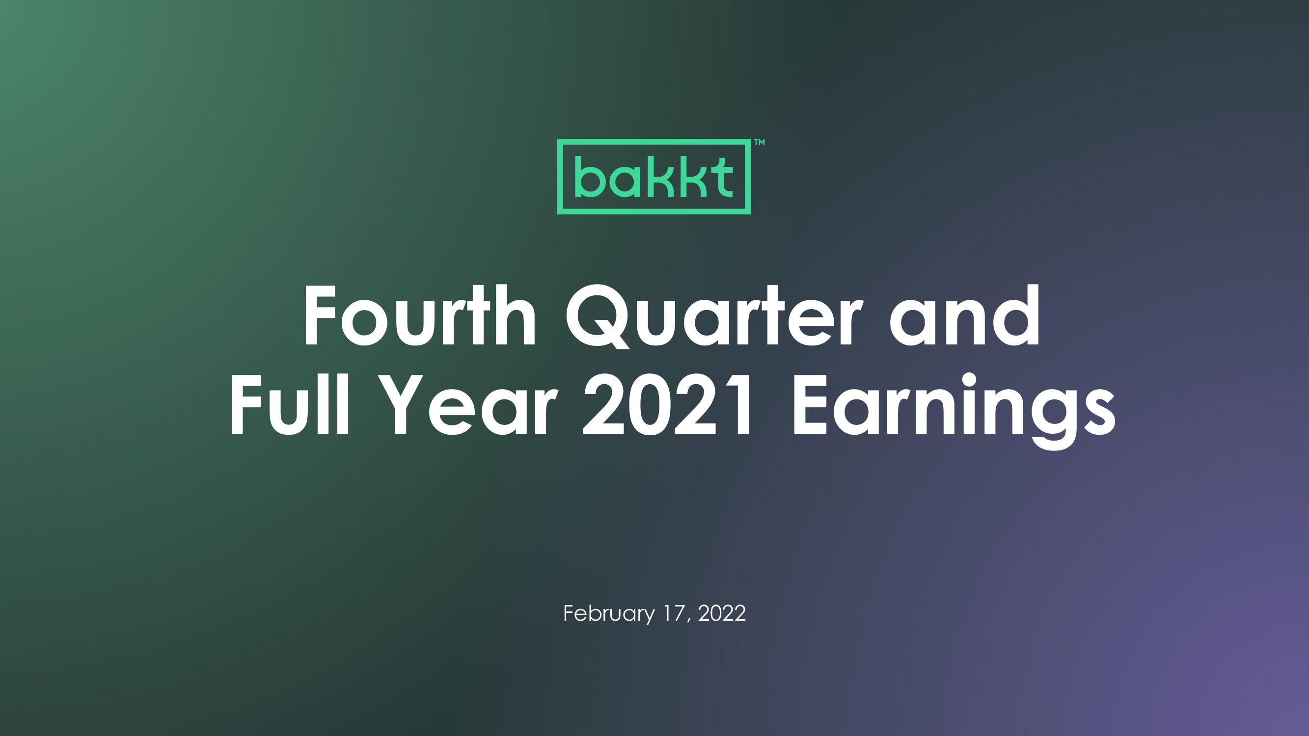 Bakkt Results Presentation Deck image