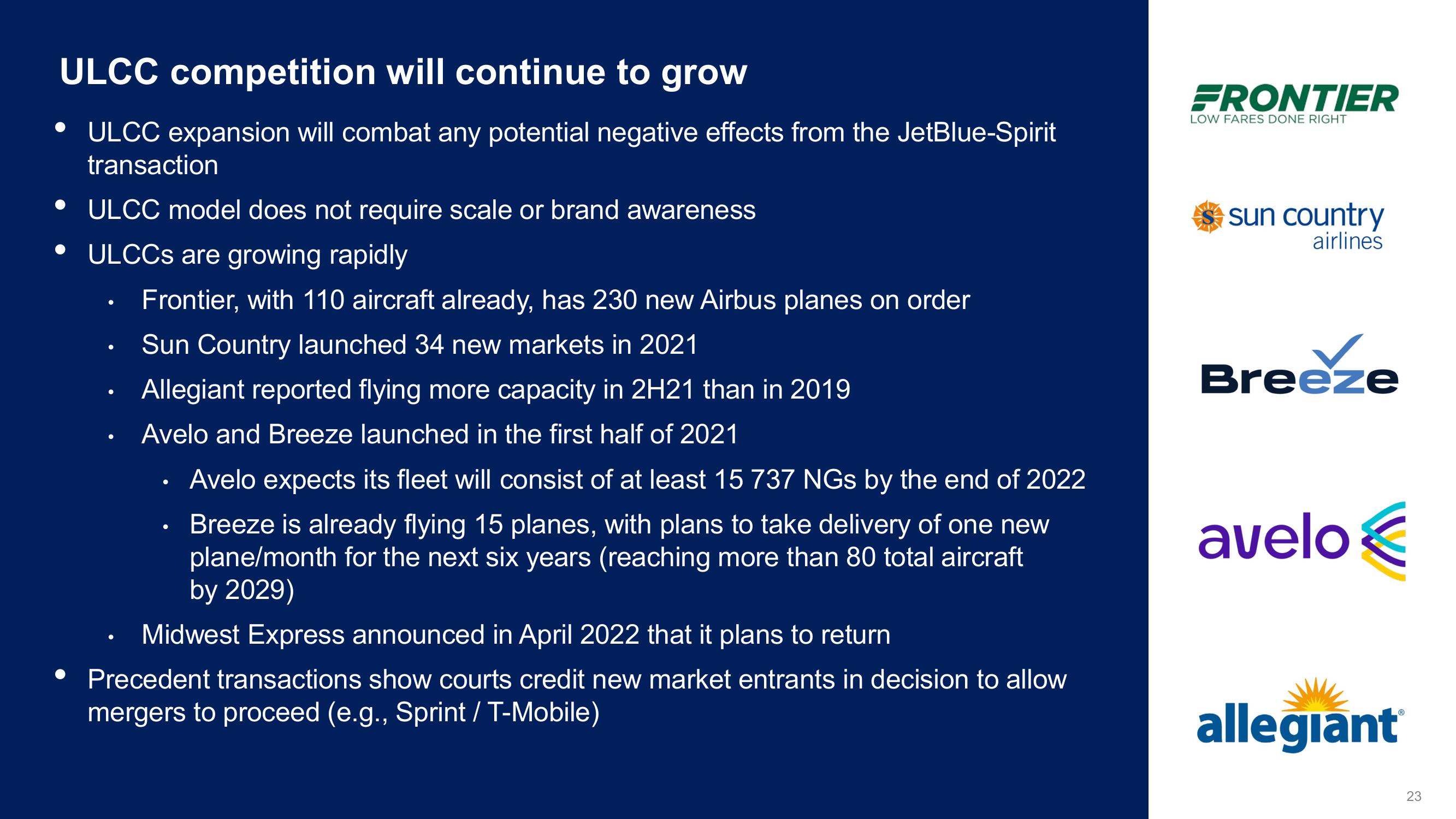 jetBlue Mergers and Acquisitions Presentation Deck slide image #23