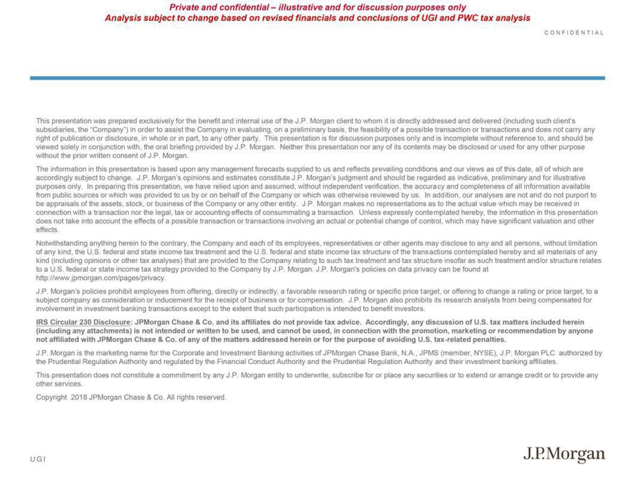 J.P.Morgan Investment Banking Pitch Book slide image #2