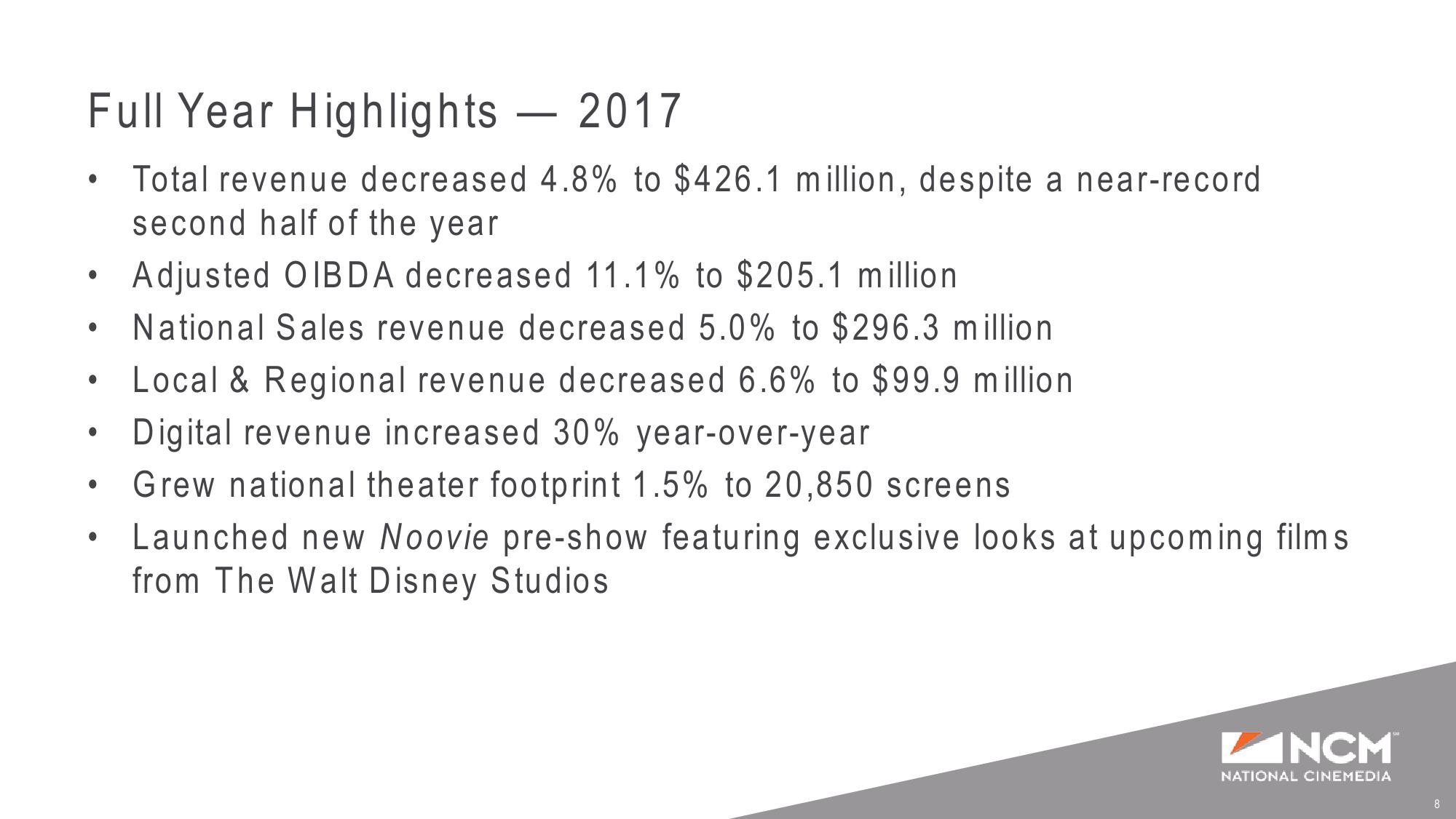 Q4’17 and Full Year Earnings Supplemental Presentation slide image #8