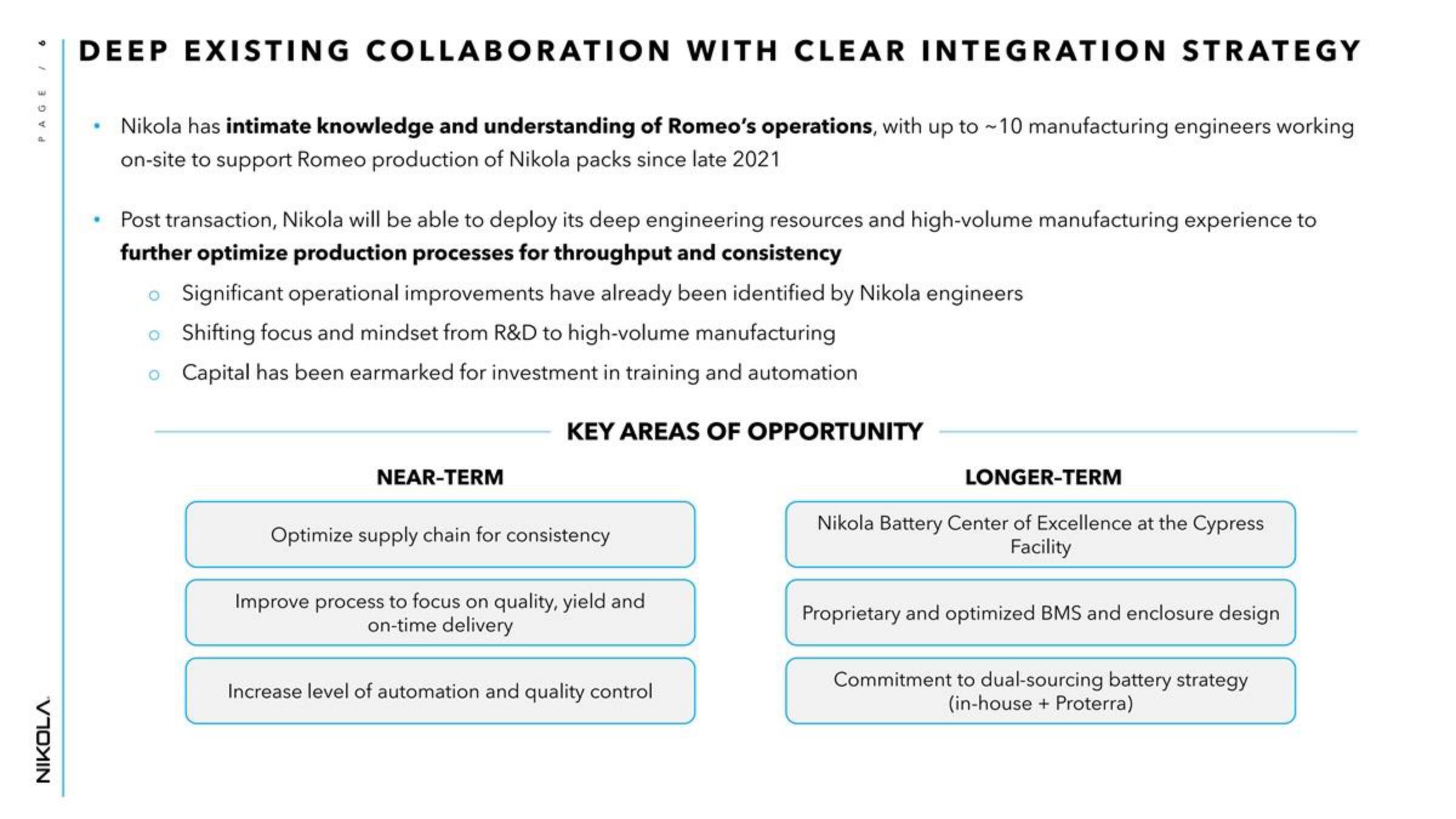 Nikola Mergers and Acquisitions Presentation Deck slide image #6