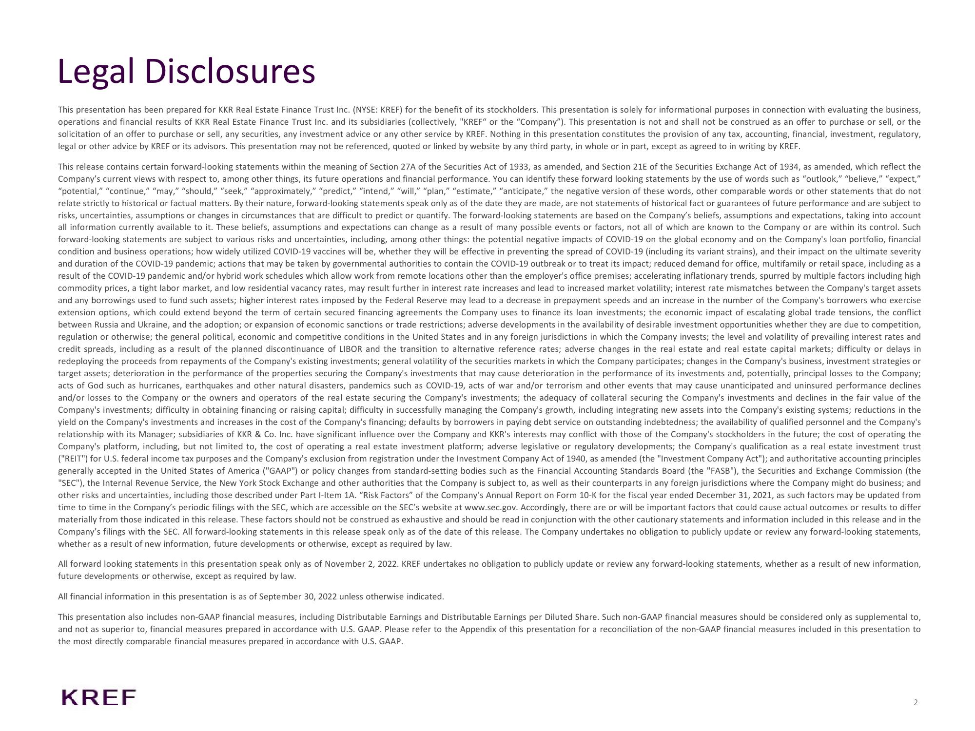 KKR Real Estate Finance Trust Investor Presentation Deck slide image #2