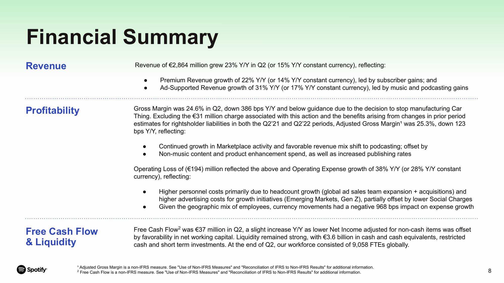 Spotify Results Presentation Deck slide image #8