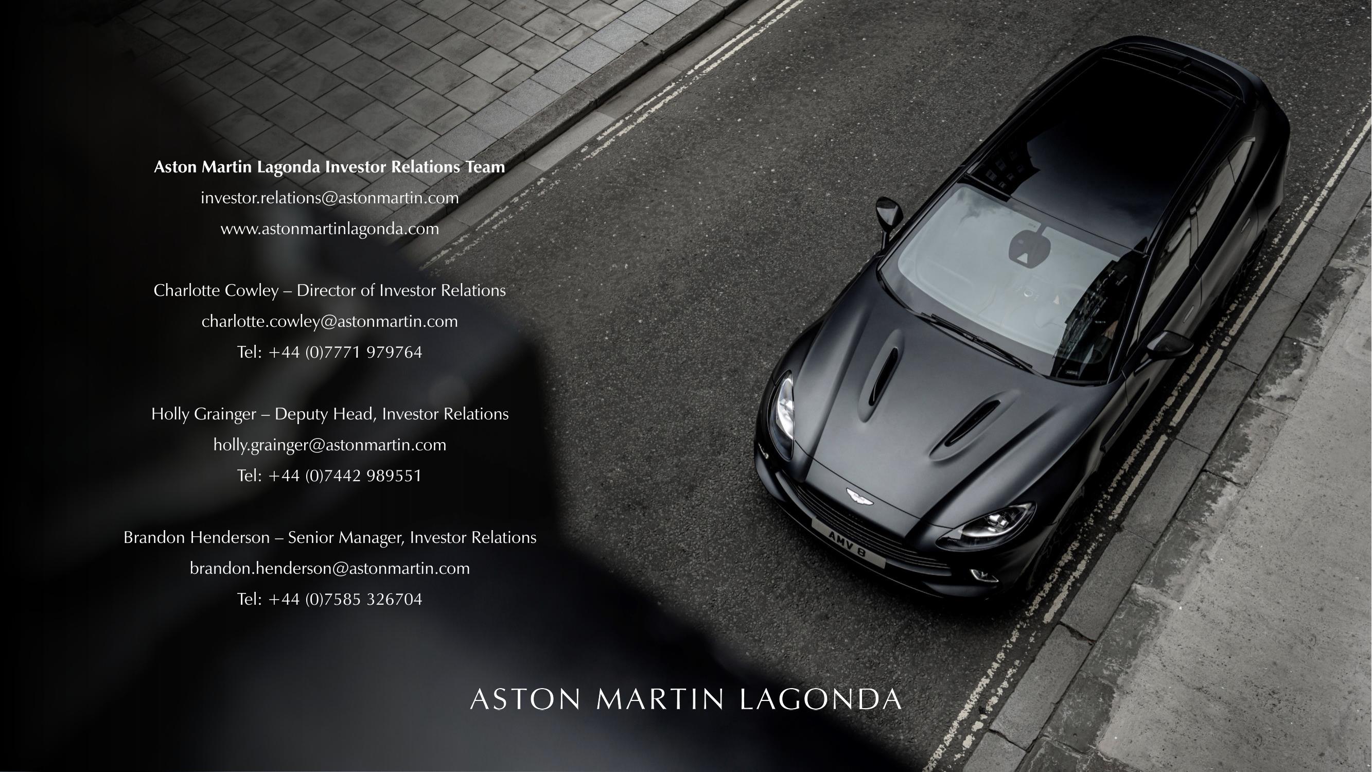 Aston Martin Lagonda Results Presentation Deck slide image #28