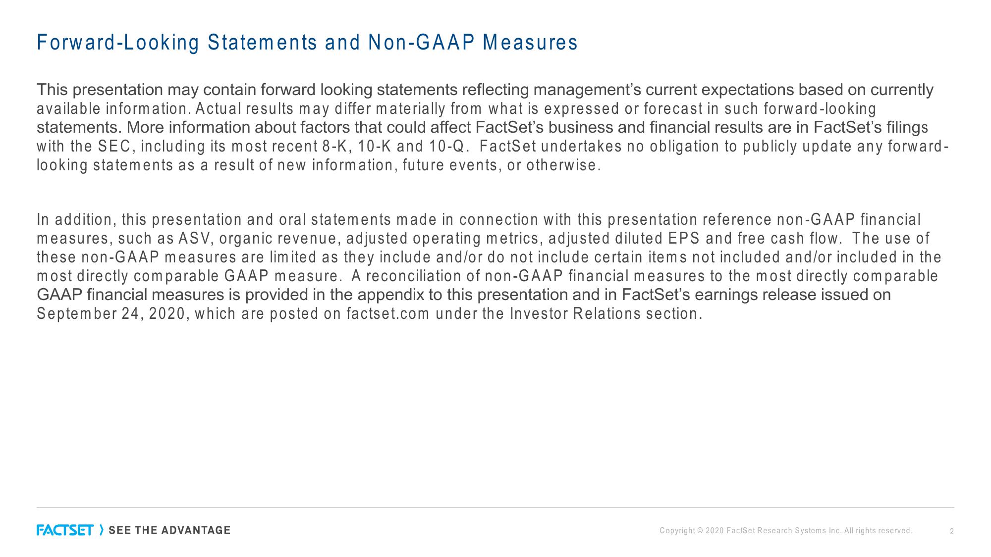 Factset Results Presentation Deck slide image #2