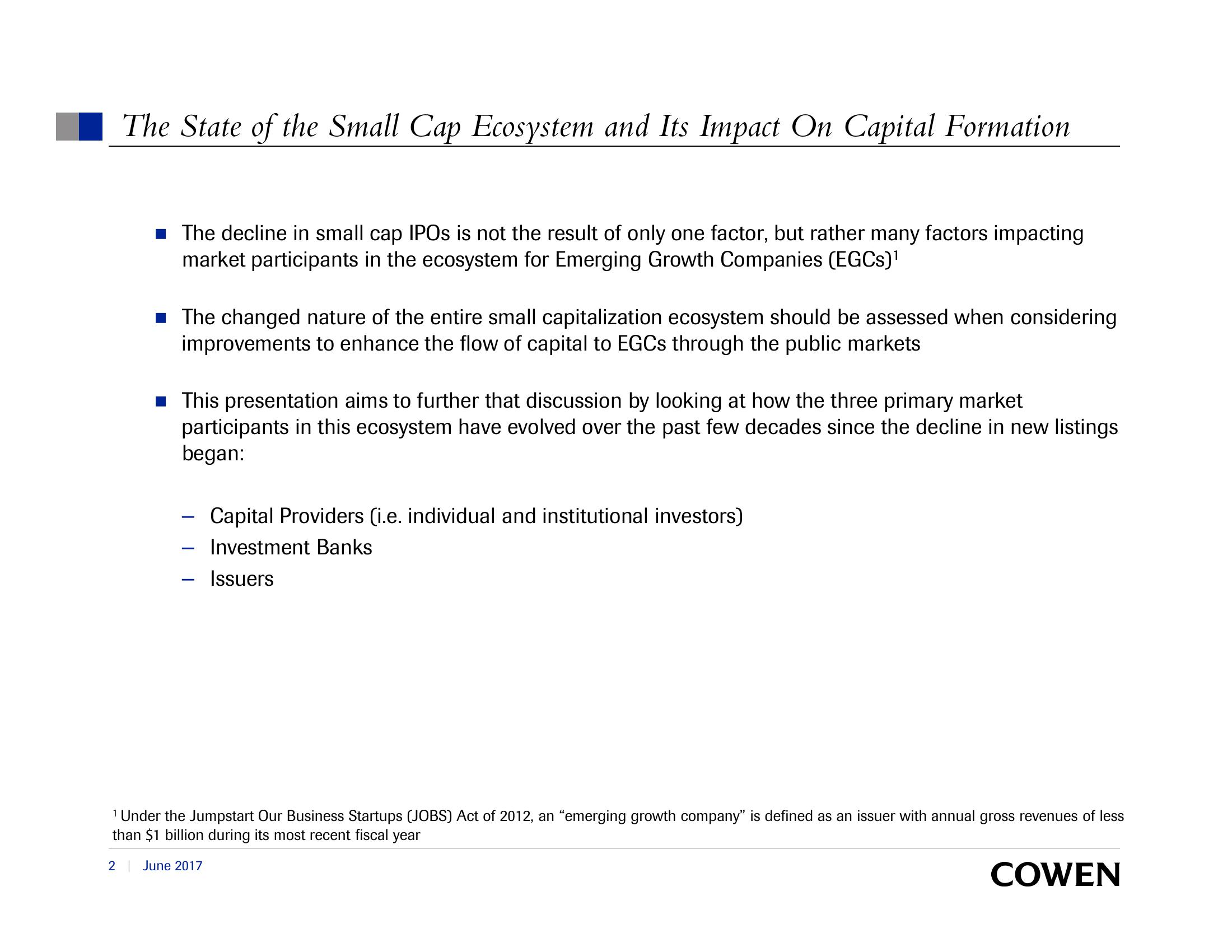 SEC Investor Advisory Committee Capital Formation, Smaller Companies, and the Declining Number of Initial Public Offerings slide image #2