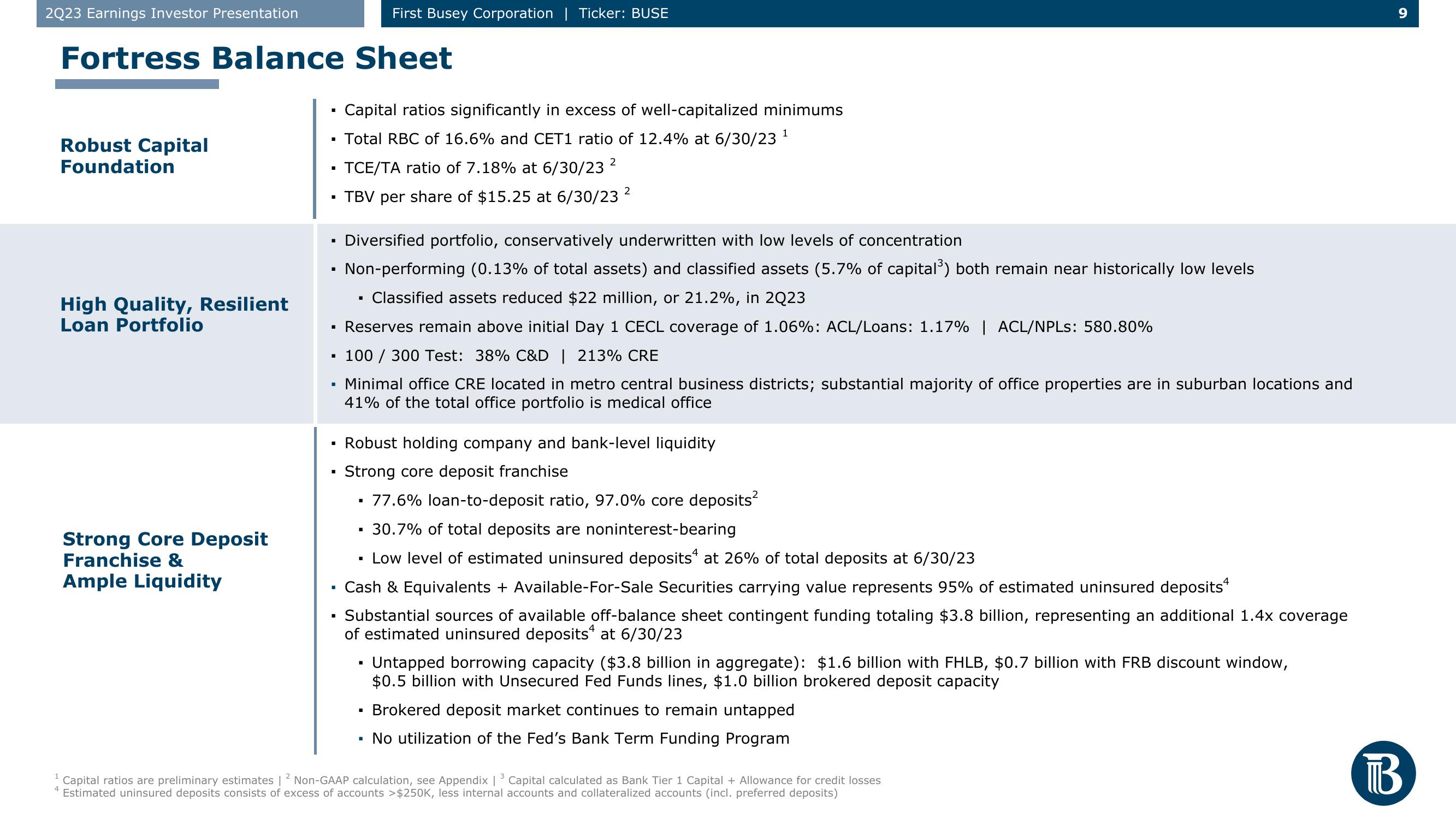 First Busey Results Presentation Deck slide image #9