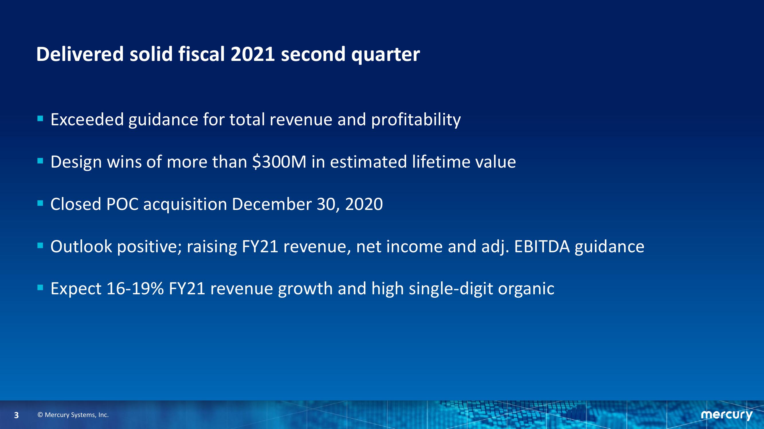 Second Quarter Fiscal Year 2021 Financial Results slide image #3