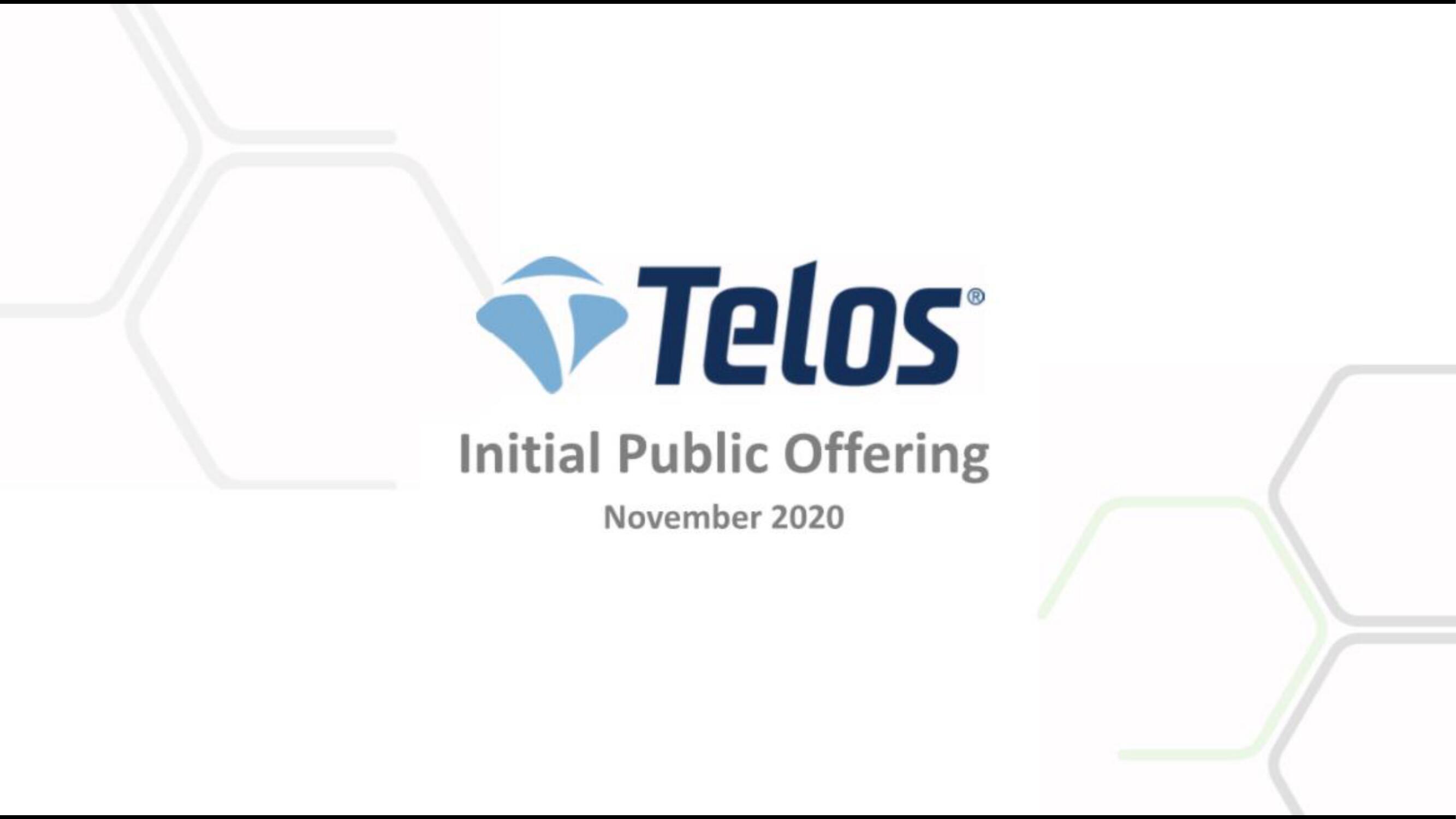 Telos IPO Presentation Deck image