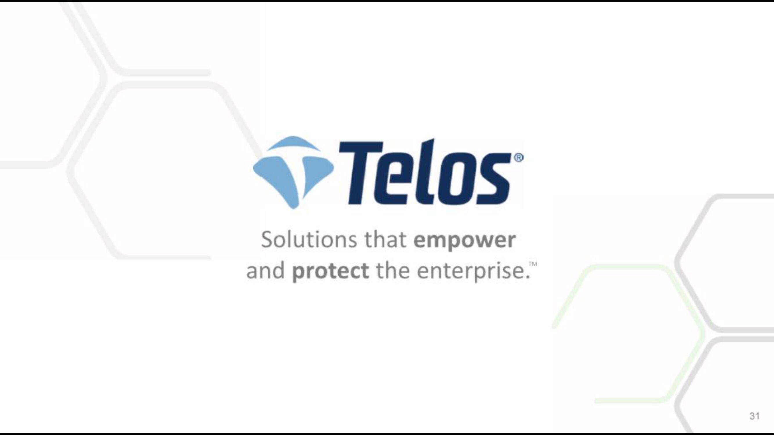 Telos IPO Presentation Deck slide image #31