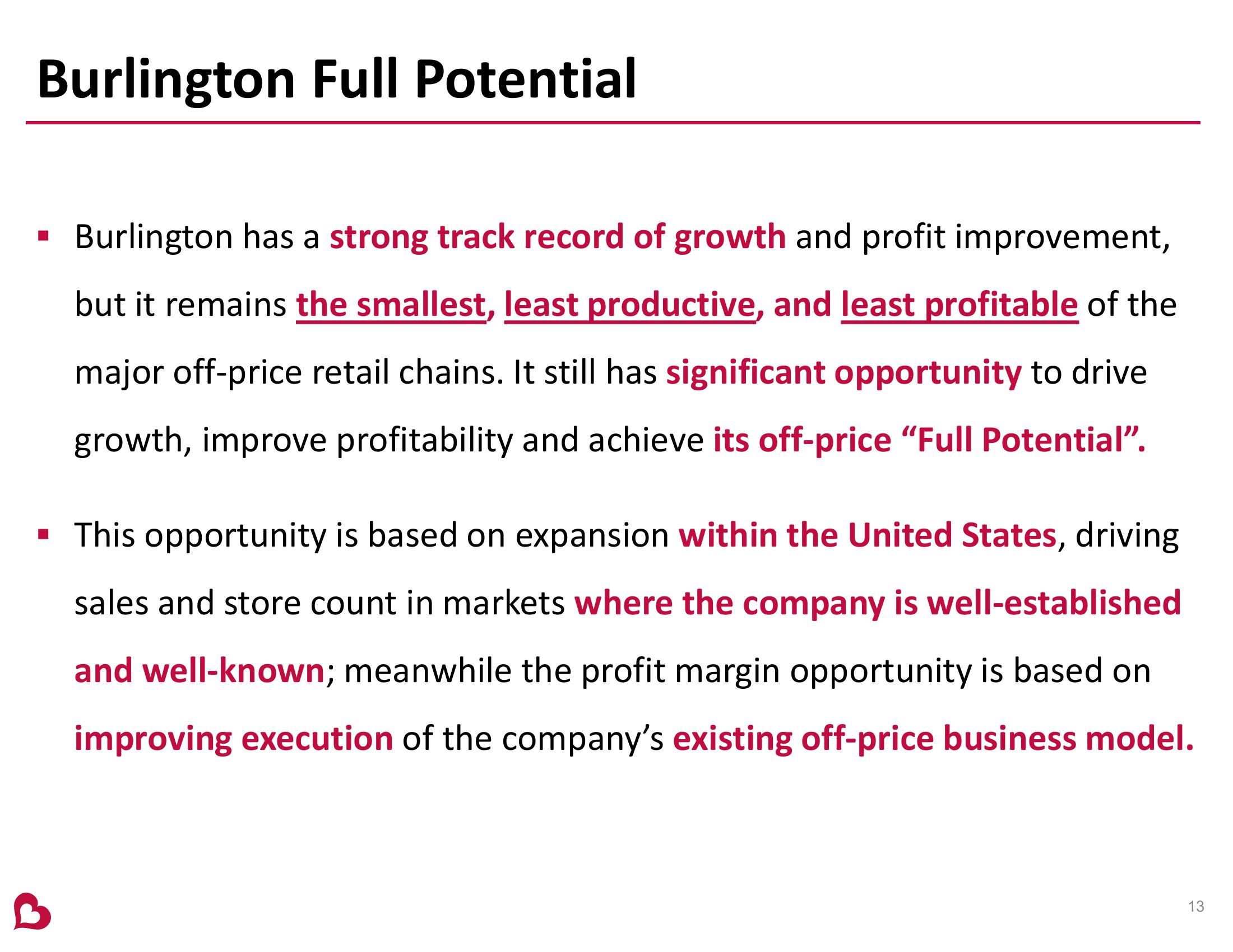 Burlington Stores Investor Presentation slide image #13