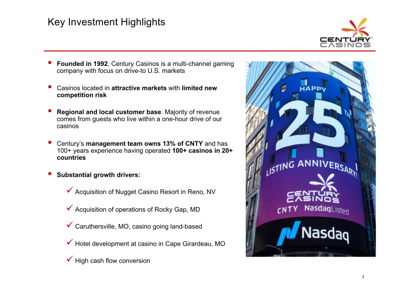 Century Casinos Investor Presentation slide image #3