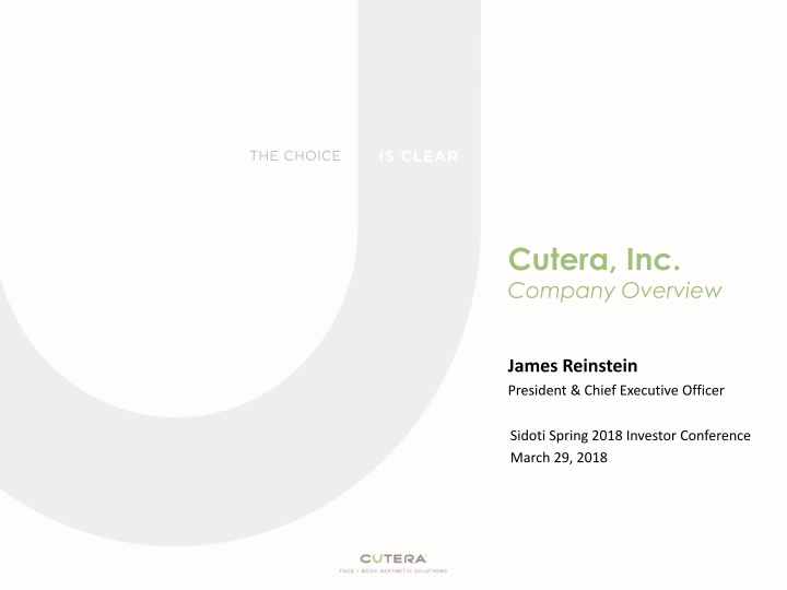 Cutera, Inc. Company Overview image