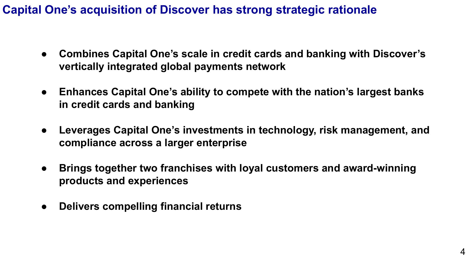 Capital One’s acquisition of Discover slide image #4